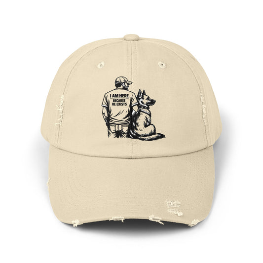 Dad and Dog Distressed Cap — Veteran/First Responder Tribute Hat