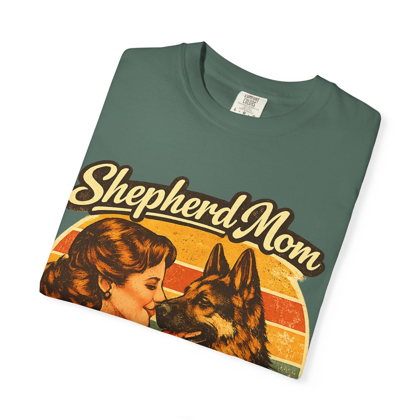 Shepherd Mom Vintage Portrait T-Shirt | German Shepherd Mom Tee