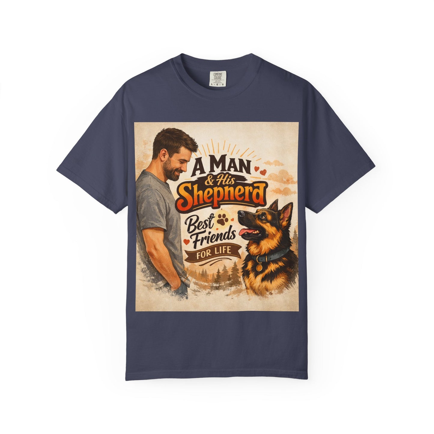 A Man & His Shepherd German Shepherd T-Shirt | Dog Lover Shirt | Gift for German Shepherd Owners