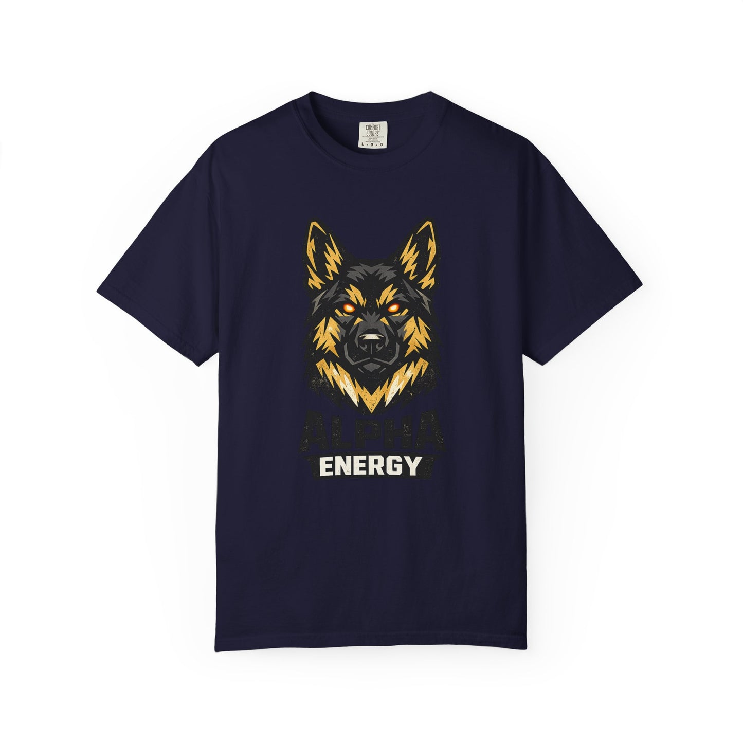 Alpha Energy German Shepherd Head T‑Shirt – Athletic Logo Dog Lover Tee | Bold Working Dog Graphic for Fitness & Streetwear | T‑Shirt