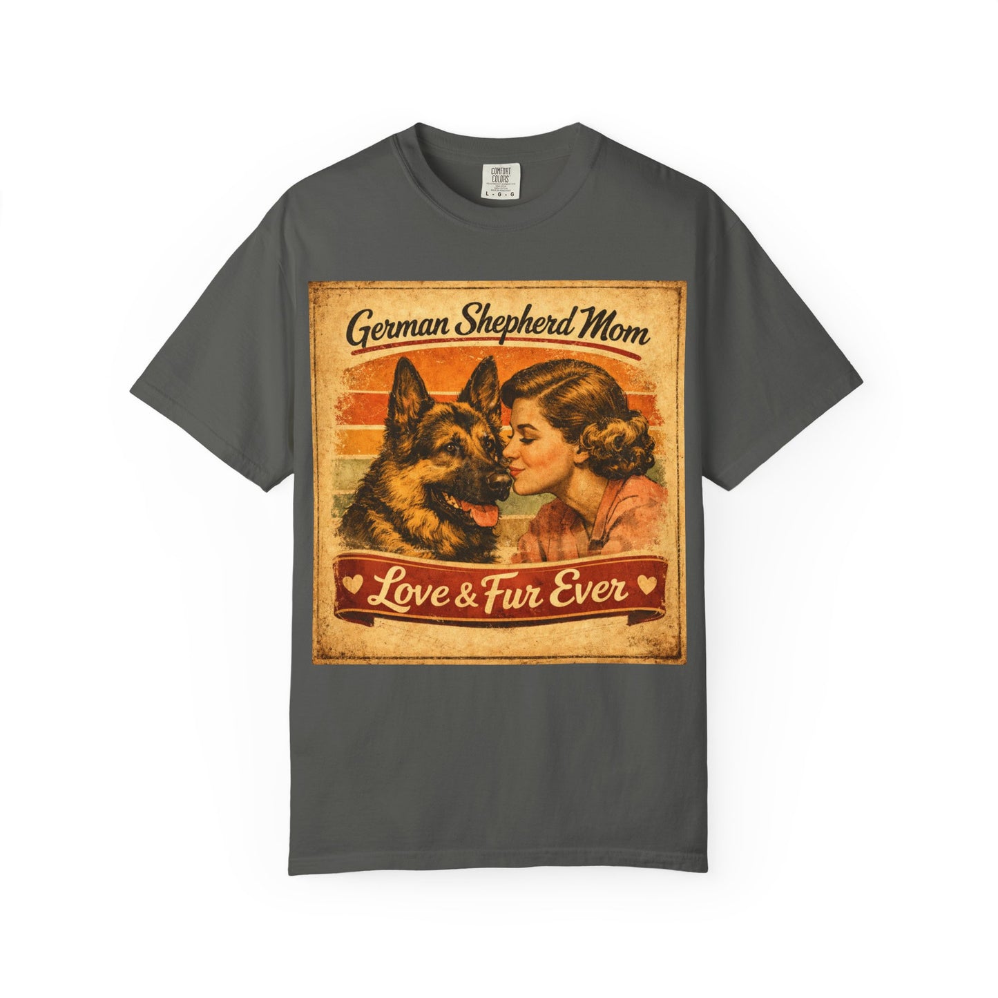 German Shepherd Mom Love & Fur Ever T-shirt | Vintage Dog Mom Tee