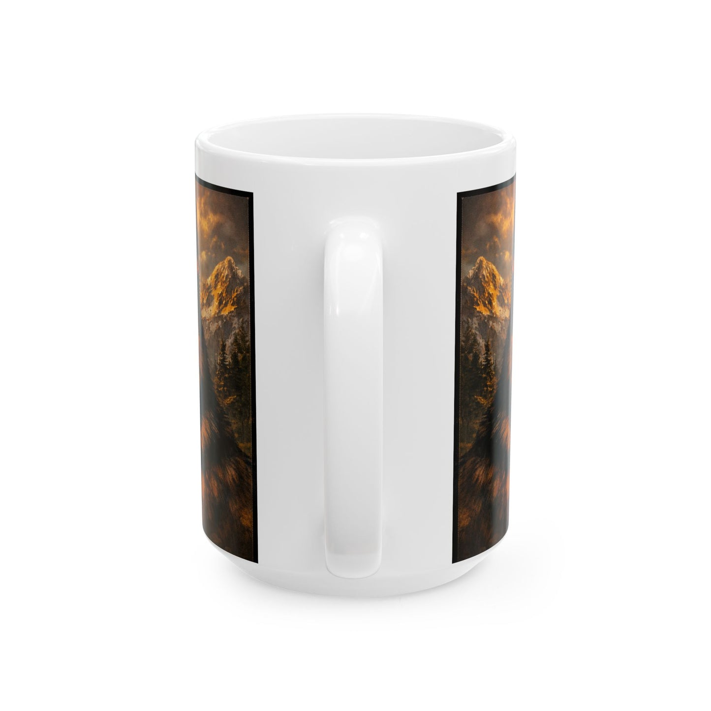German Shepherd Portrait Mug | Mountain Sunset Landscape, Eagle Silhouette