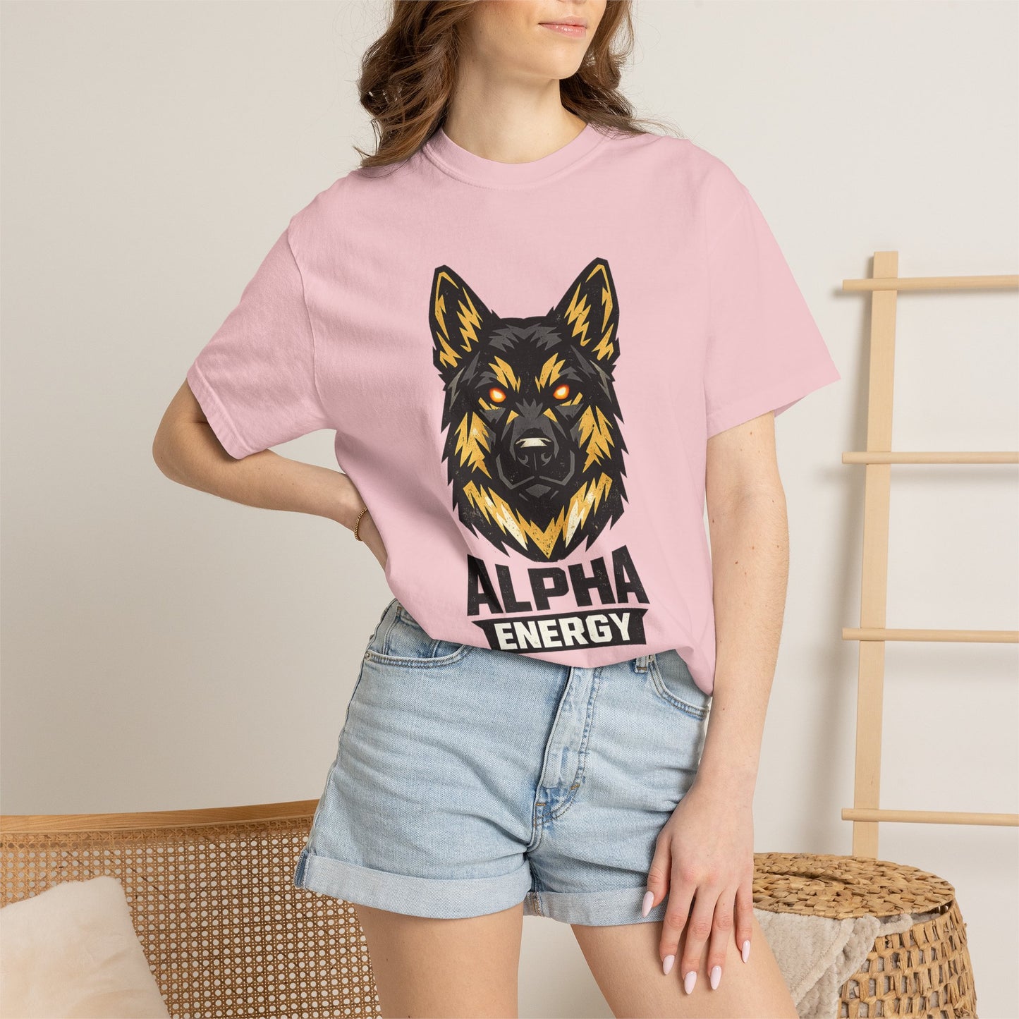 Alpha Energy German Shepherd Head T‑Shirt – Athletic Logo Dog Lover Tee | Bold Working Dog Graphic for Fitness & Streetwear | T‑Shirt