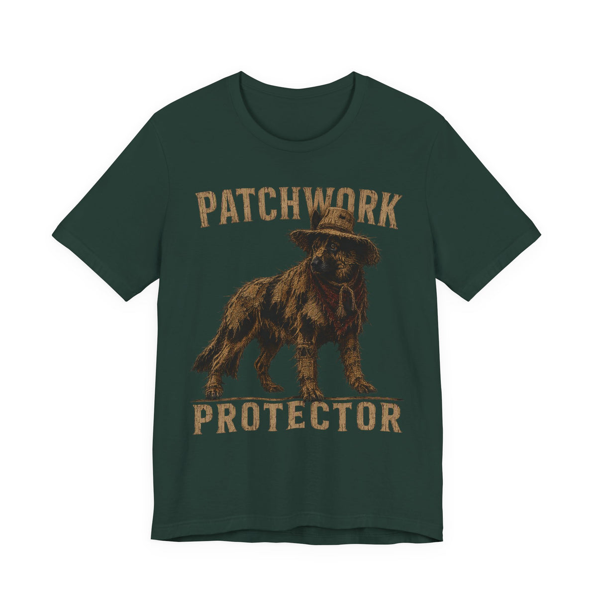 Patchwork Protector German Shepherd Halloween T-Shirt – Scarecrow GSD Dog Lover Graphic Tee