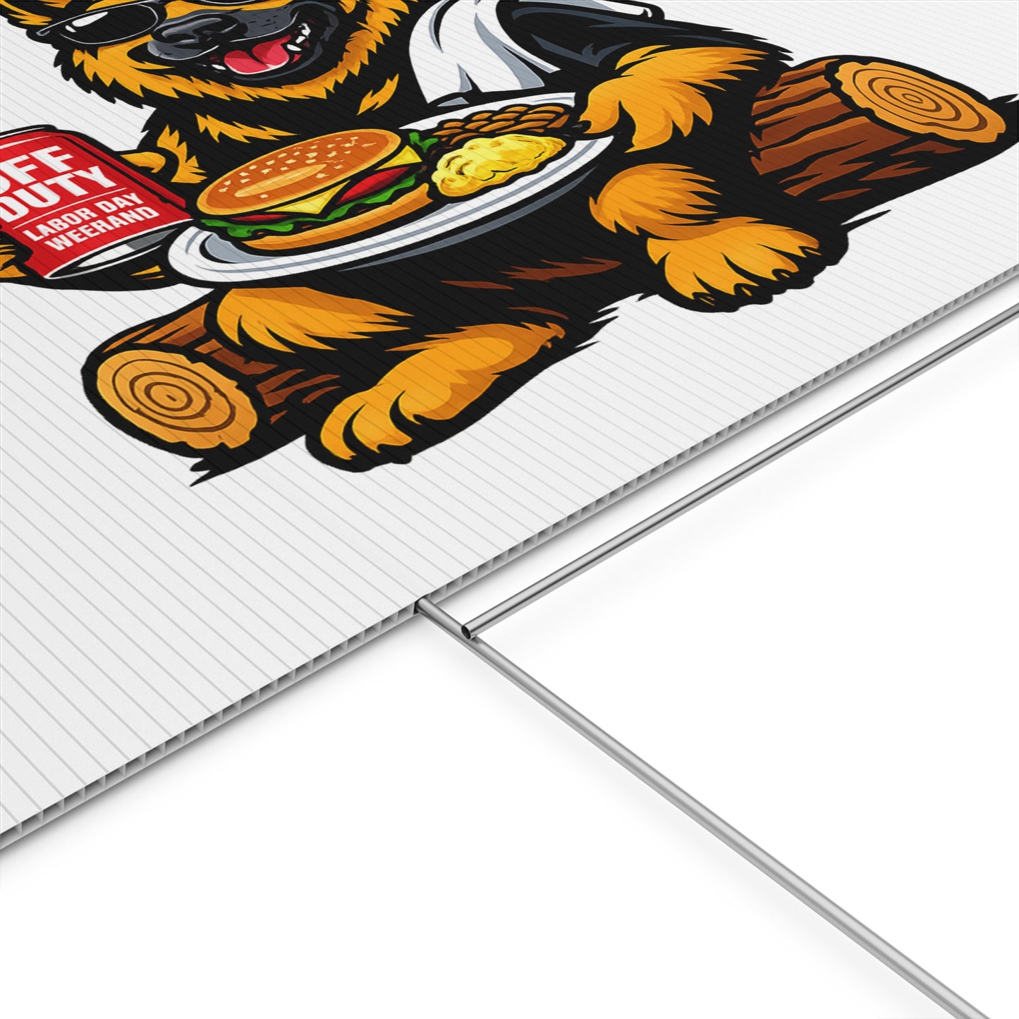 Yard Sign - Relaxing German Shepherd BBQ Design ("Off Duty")