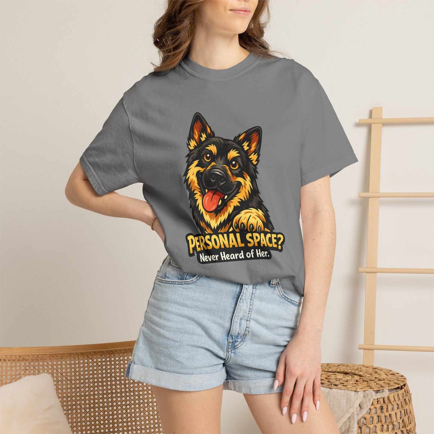 Personal Space? Never Heard of Her German Shepherd T-Shirt | Funny Dog Tee