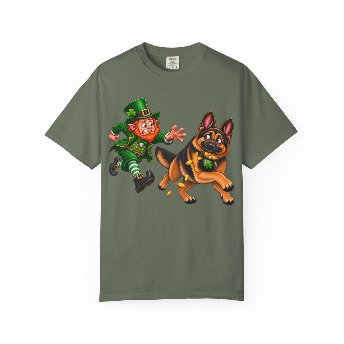 German Shepherd St. Patrick’s Day Shirt – Funny Leprechaun Chase GSD Tee