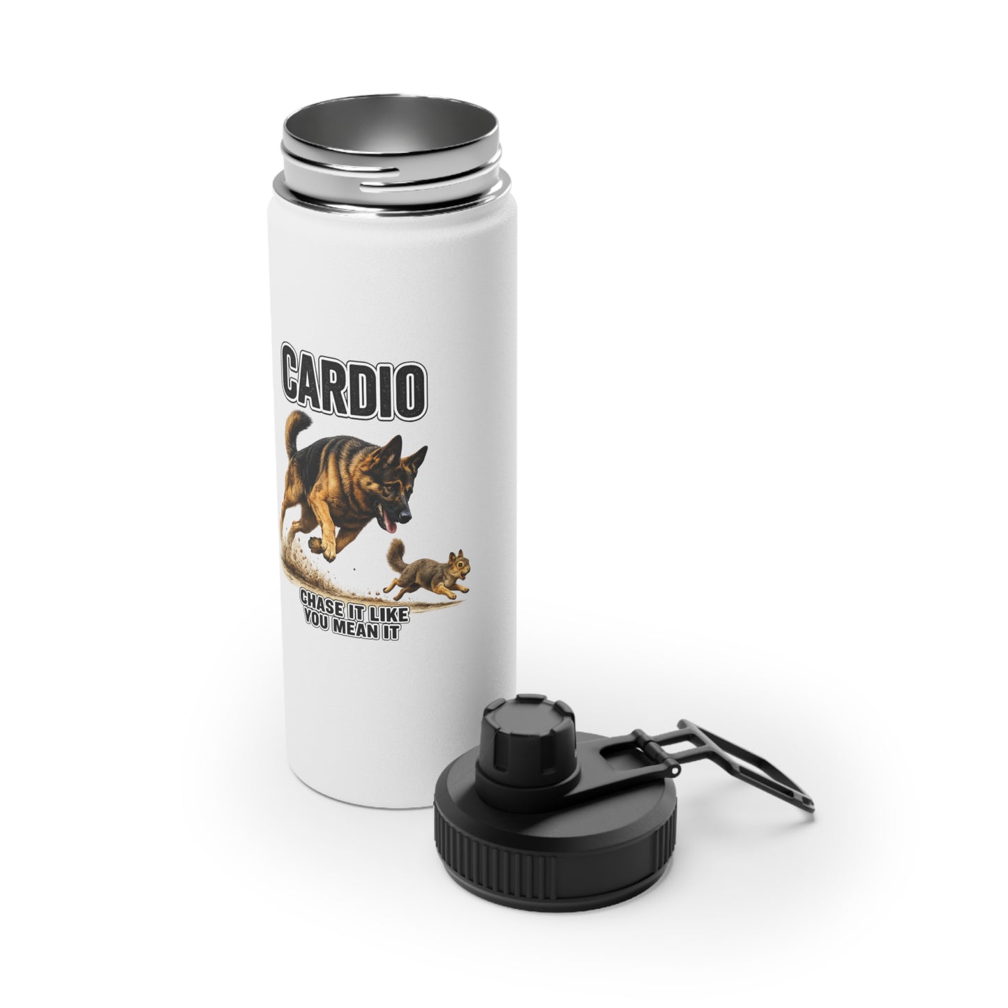 Cardio German Shepherd Water Bottle | Gym Bottle | Fitness Water Bottle | Workout Gift for Dog Lovers