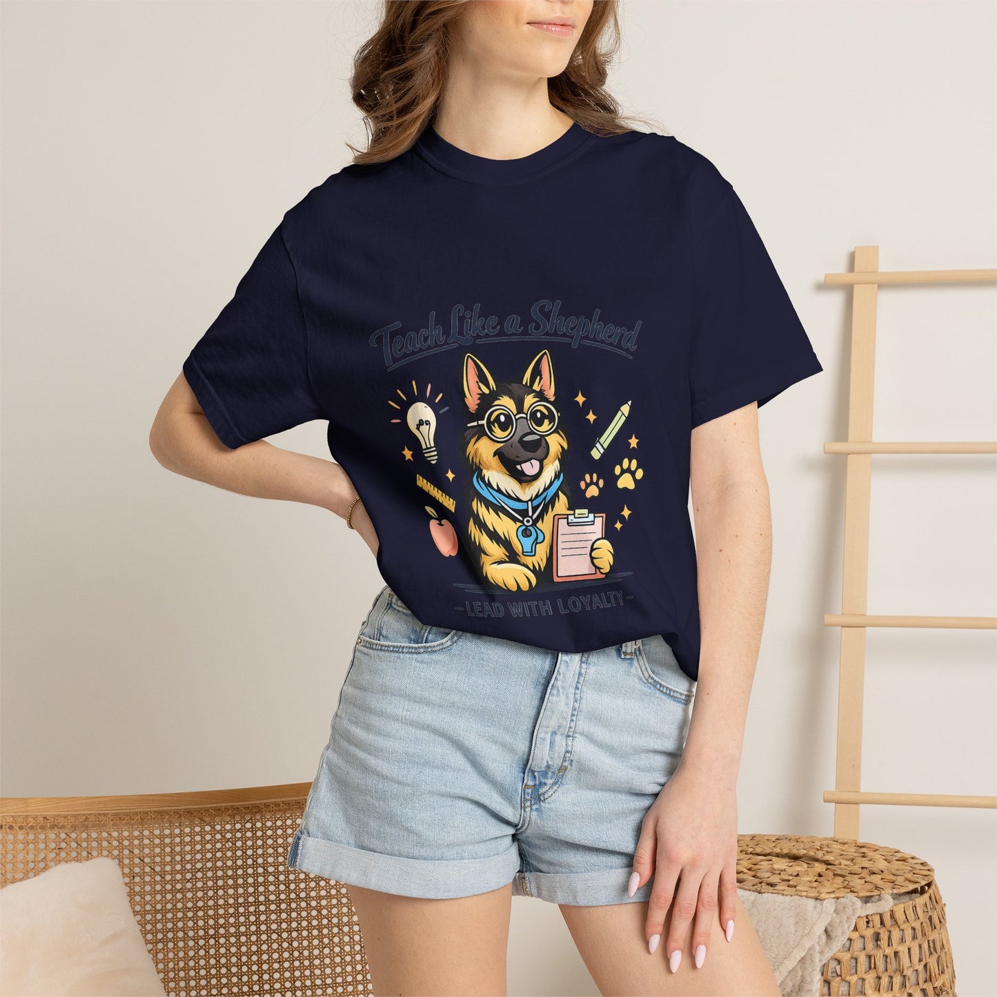 Teacher Life German Shepherd T‑Shirt – Funny Back to School Dog Lover Tee | Classroom Educator Gift | Bella Canvas 3001