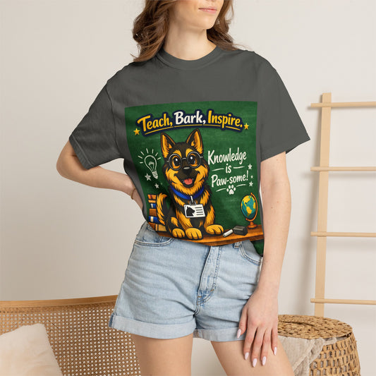 Teach, Bark, Inspire T-Shirt | German Shepherd Teacher Shirt