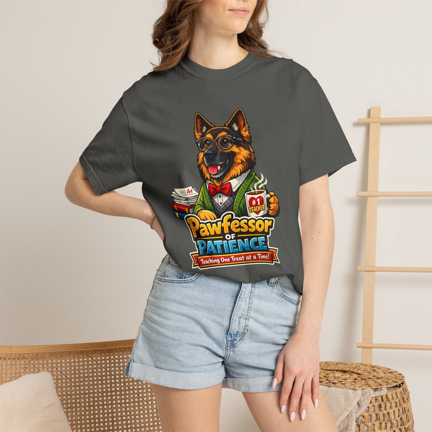 Pawfessor of Patience T-Shirt | German Shepherd Teacher Design