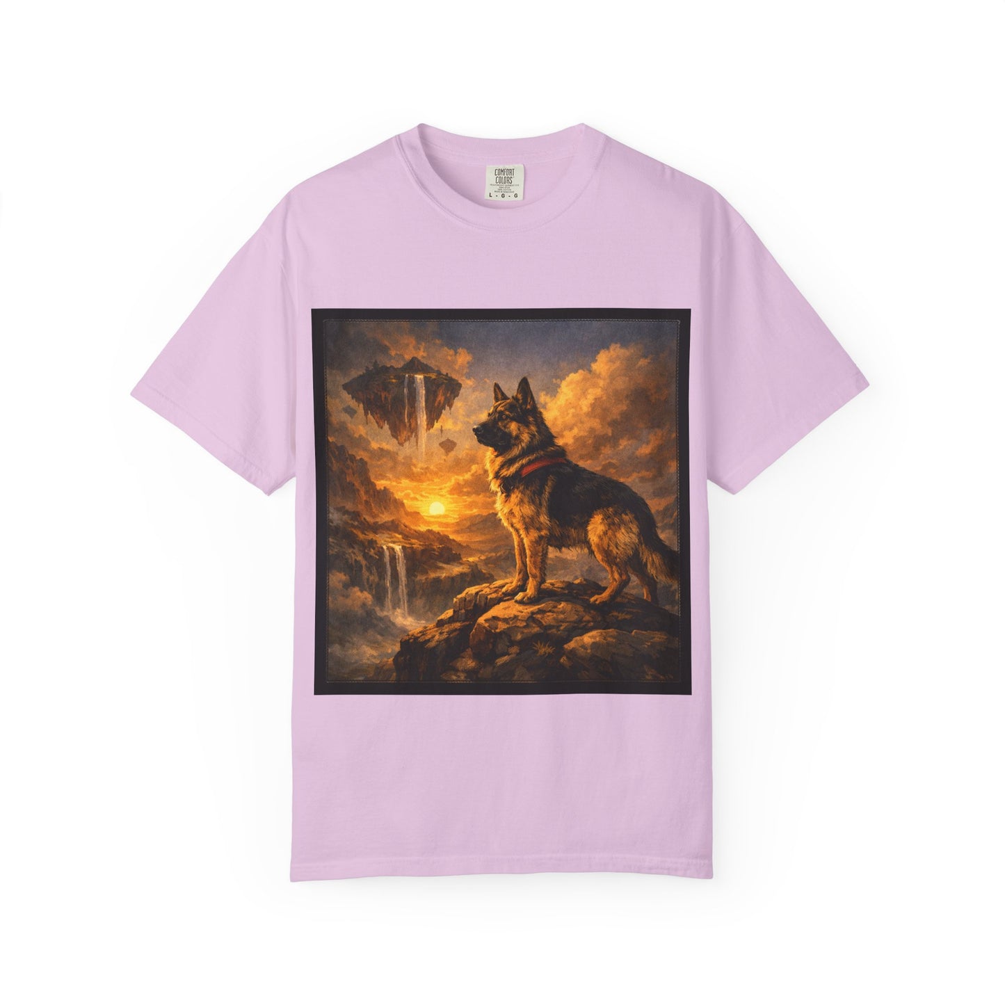 German Shepherd at Sunset T-shirt | Dog Portrait, Epic Landscape