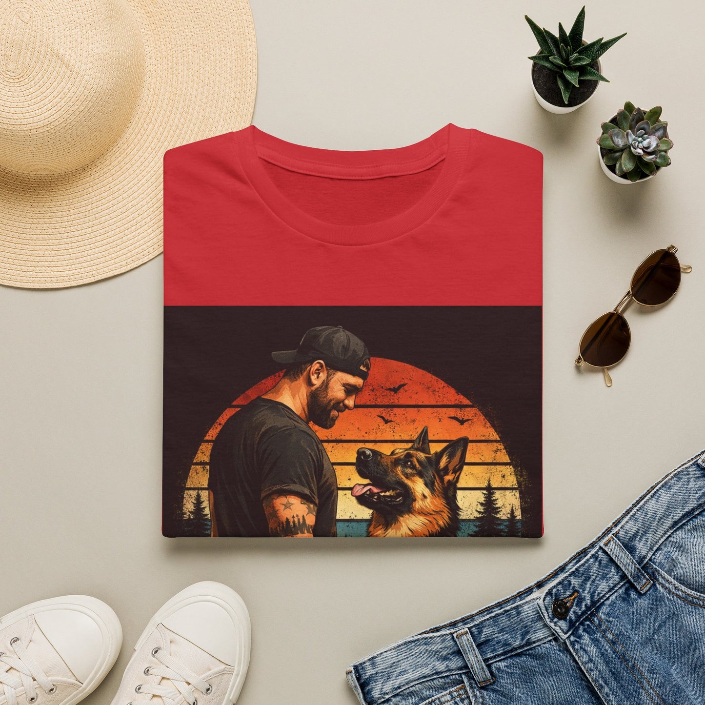 Best Dog Dad Ever Shirt | German Shepherd Dog Dad Tee | Loyal Companions Forever Friends | Gildan 64000 Softstyle
