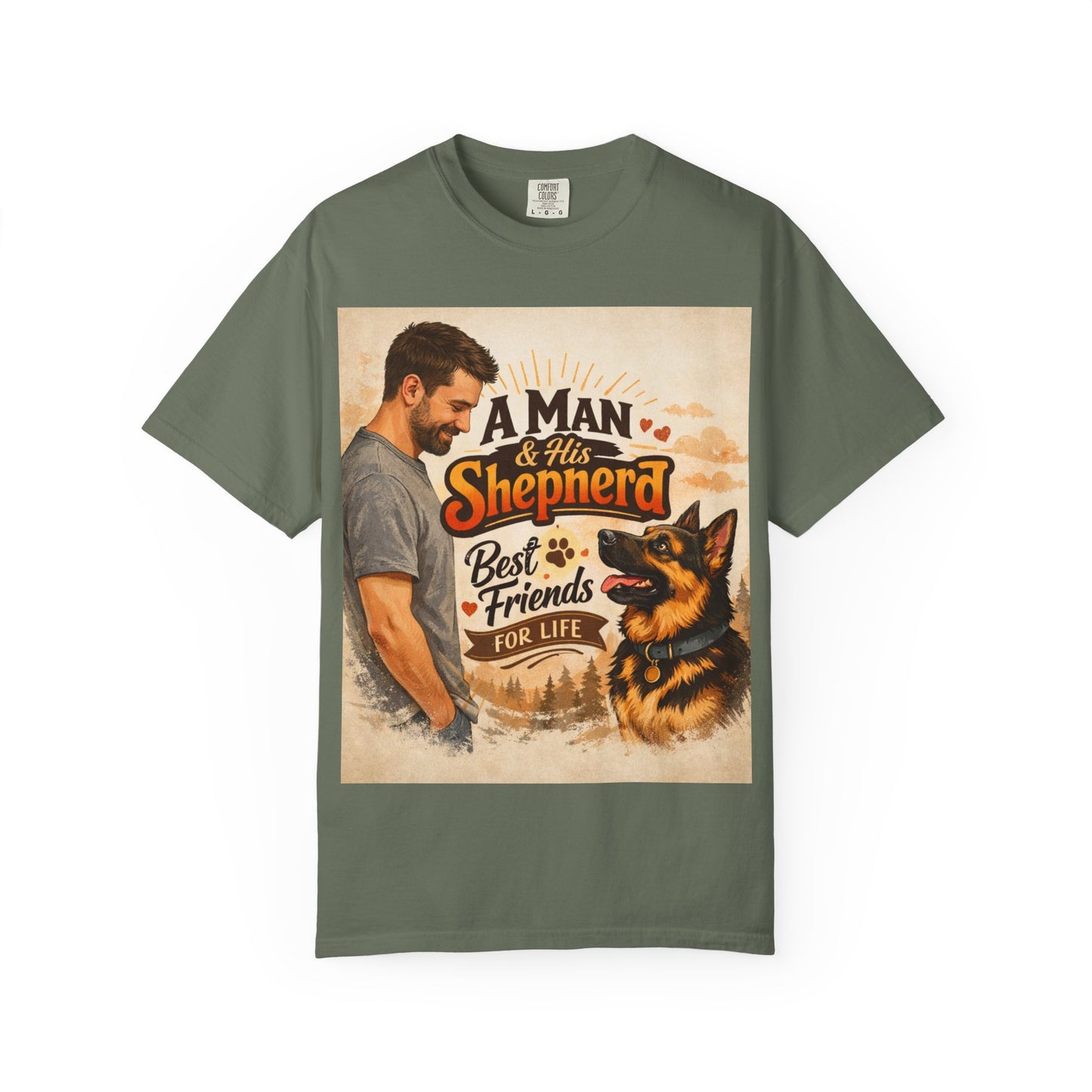 A Man & His Shepherd German Shepherd T-Shirt | Dog Lover Shirt | Gift for German Shepherd Owners