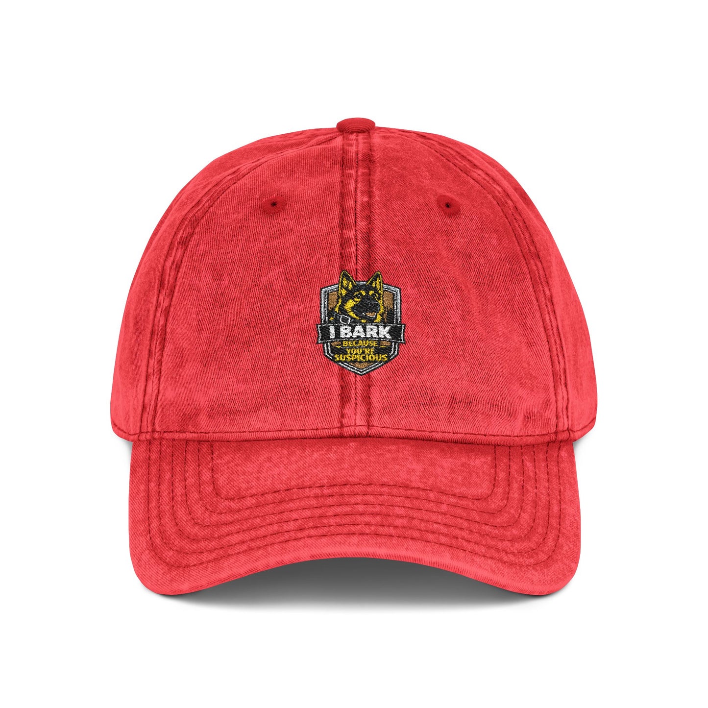 Vintage Embroidered Cap — Distressed Retro Tiger Crest Hat