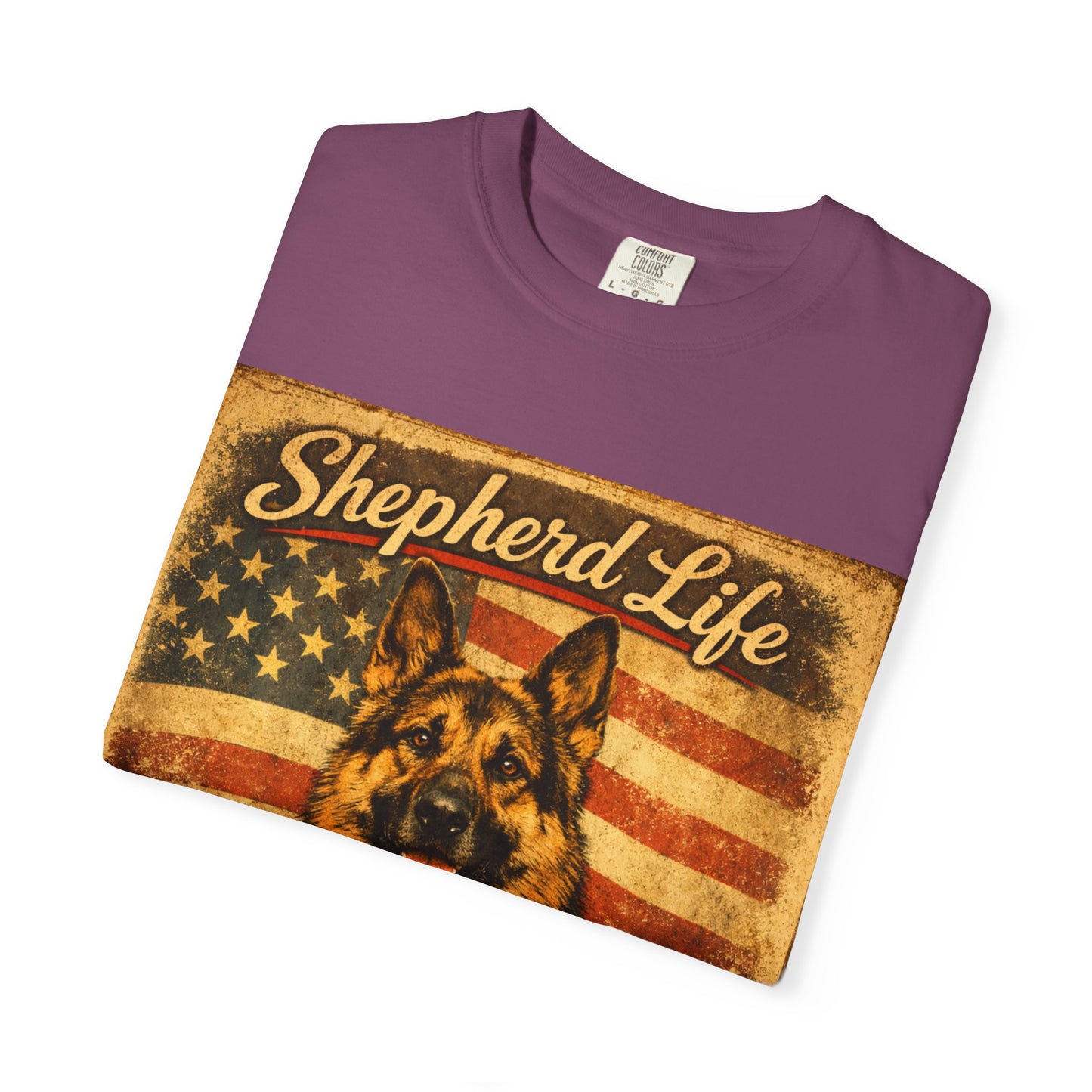 Shepherd Life Faithful & Free German Shepherd Shirt | Patriotic Flag Dog Tee