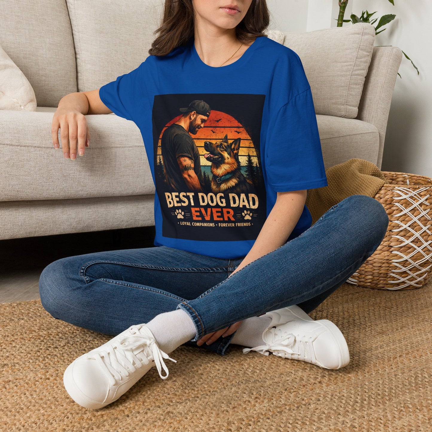 Best Dog Dad Ever Shirt | German Shepherd Dog Dad Tee | Loyal Companions Forever Friends | Gildan 64000 Softstyle