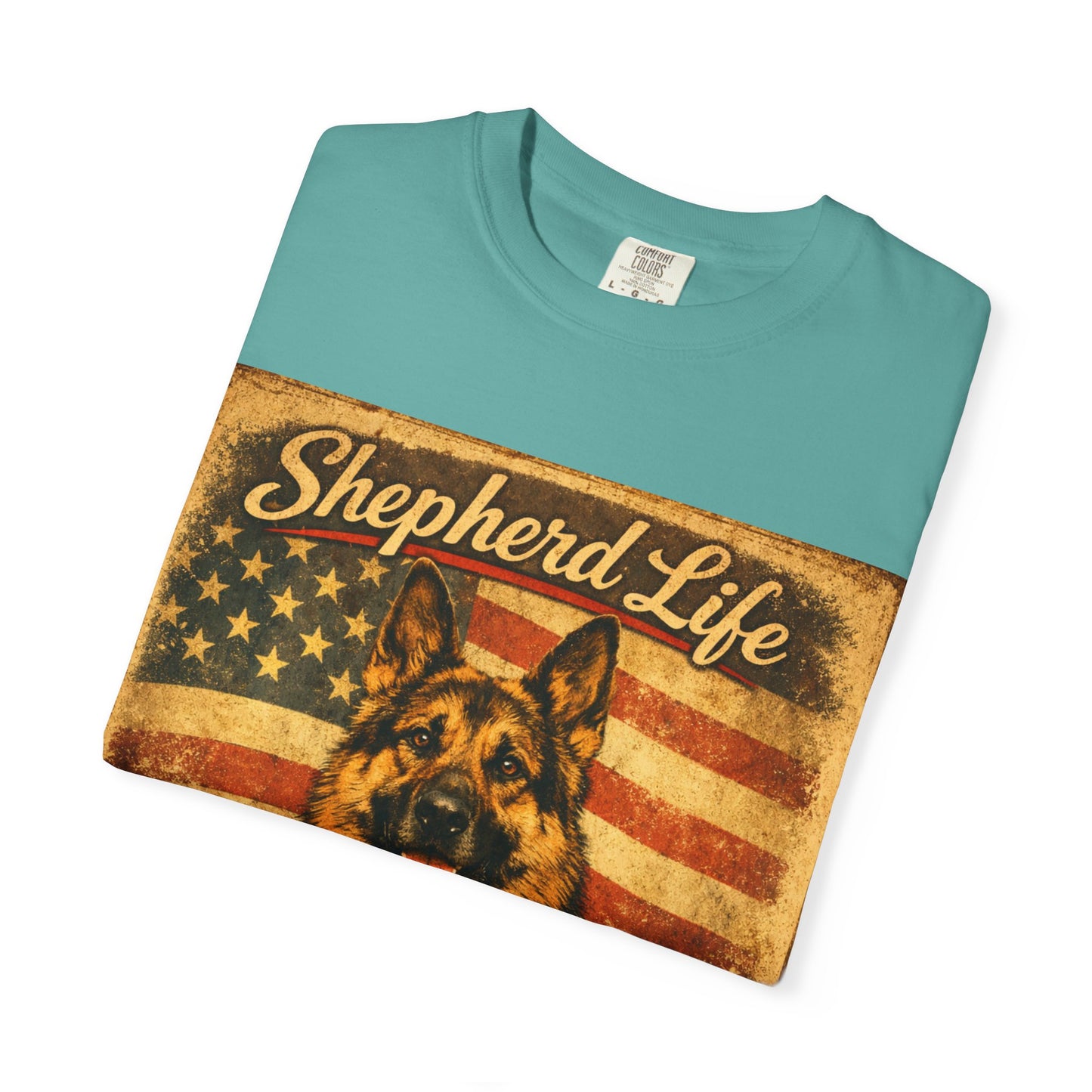 Shepherd Life Faithful & Free German Shepherd Shirt | Patriotic Flag Dog Tee