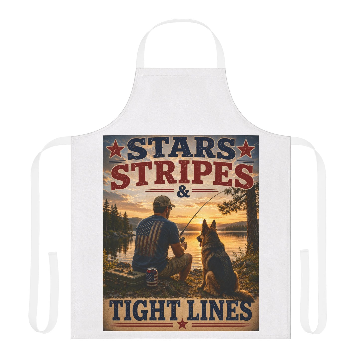 Apron — Stars, Stripes & Tight Lines Fishing Patriotic Apron