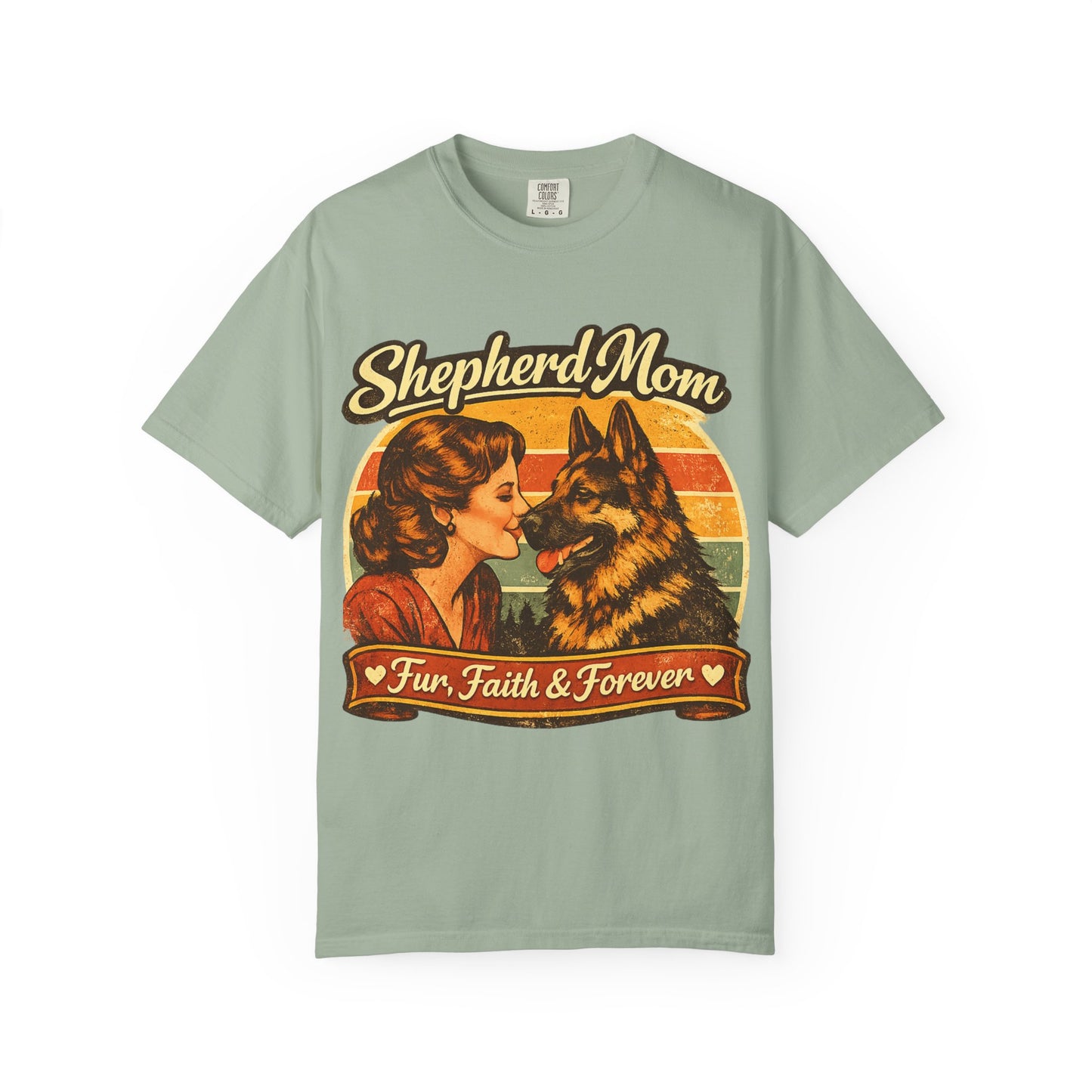 Shepherd Mom Vintage Portrait T-Shirt | German Shepherd Mom Tee