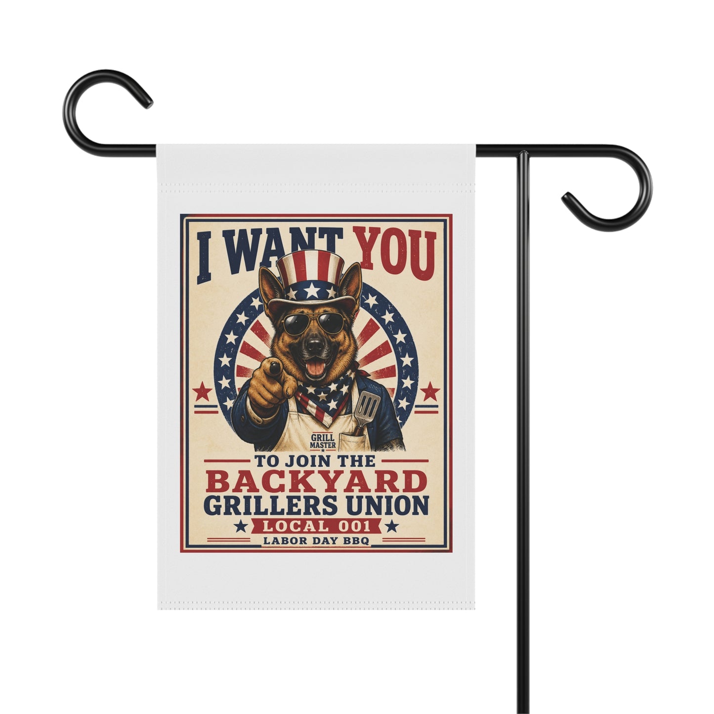 Garden Flag - "I Want You to Join the Backyard Grillers Union" Patriotic BBQ Banner