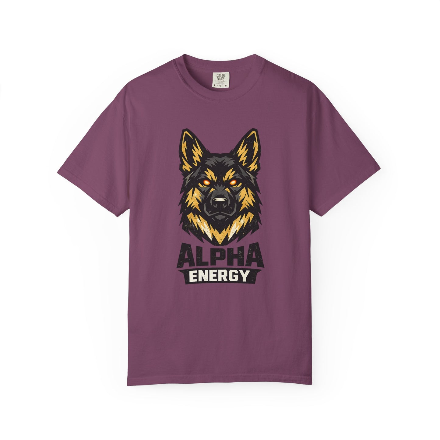 Alpha Energy German Shepherd Head T‑Shirt – Athletic Logo Dog Lover Tee | Bold Working Dog Graphic for Fitness & Streetwear | T‑Shirt