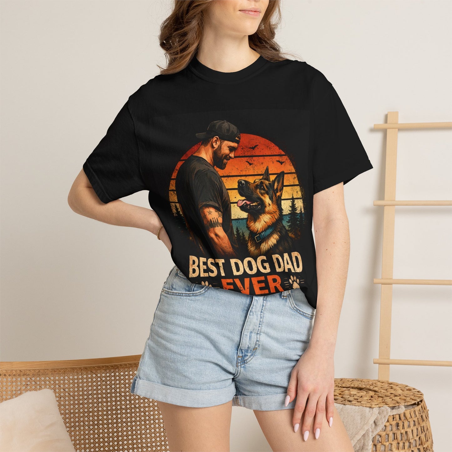 Best Dog Dad Ever Shirt | German Shepherd Dog Dad Tee | Loyal Companions Forever Friends | Comfort Colors 1717 Vintage Tee