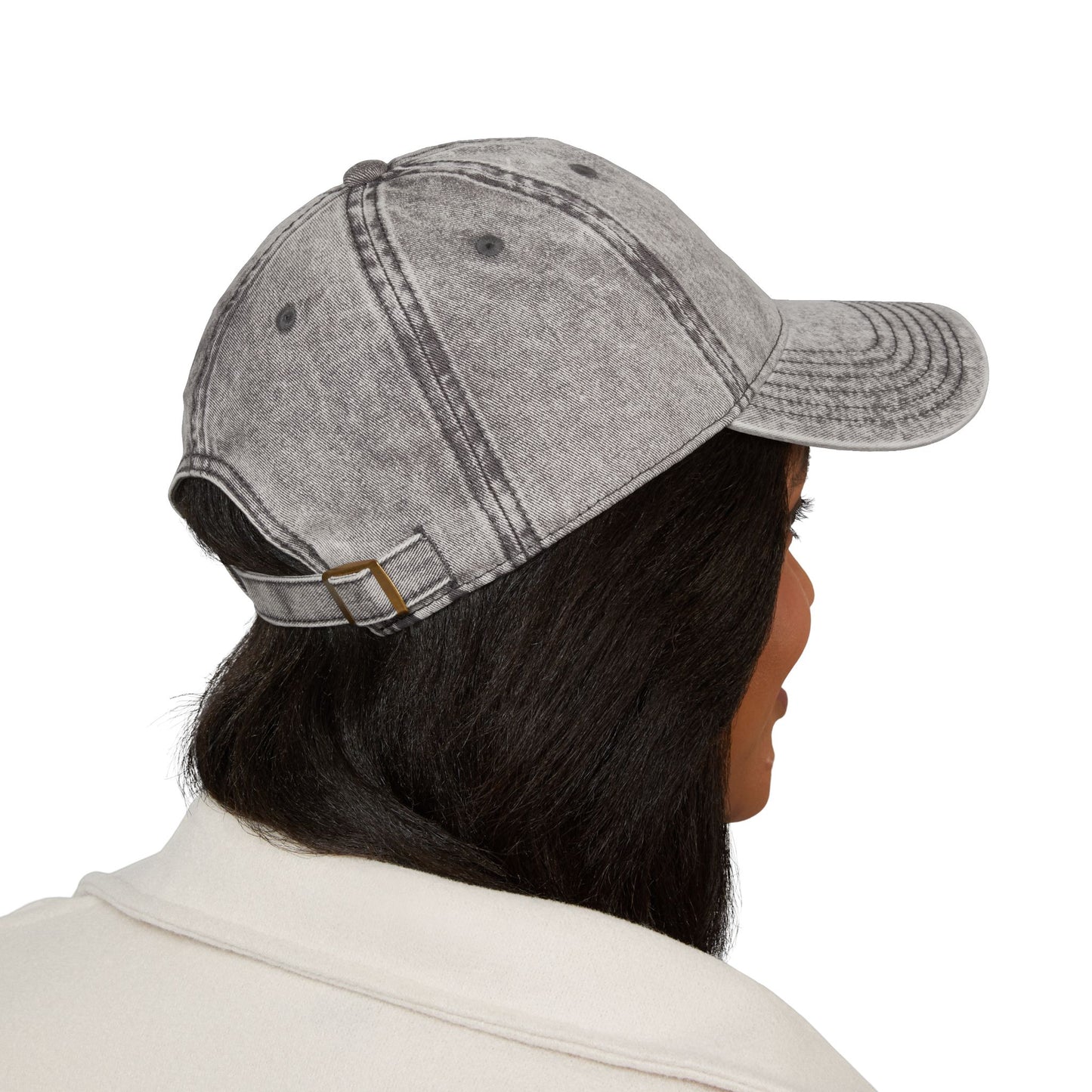 Vintage Embroidered Cap — Distressed Retro Tiger Crest Hat