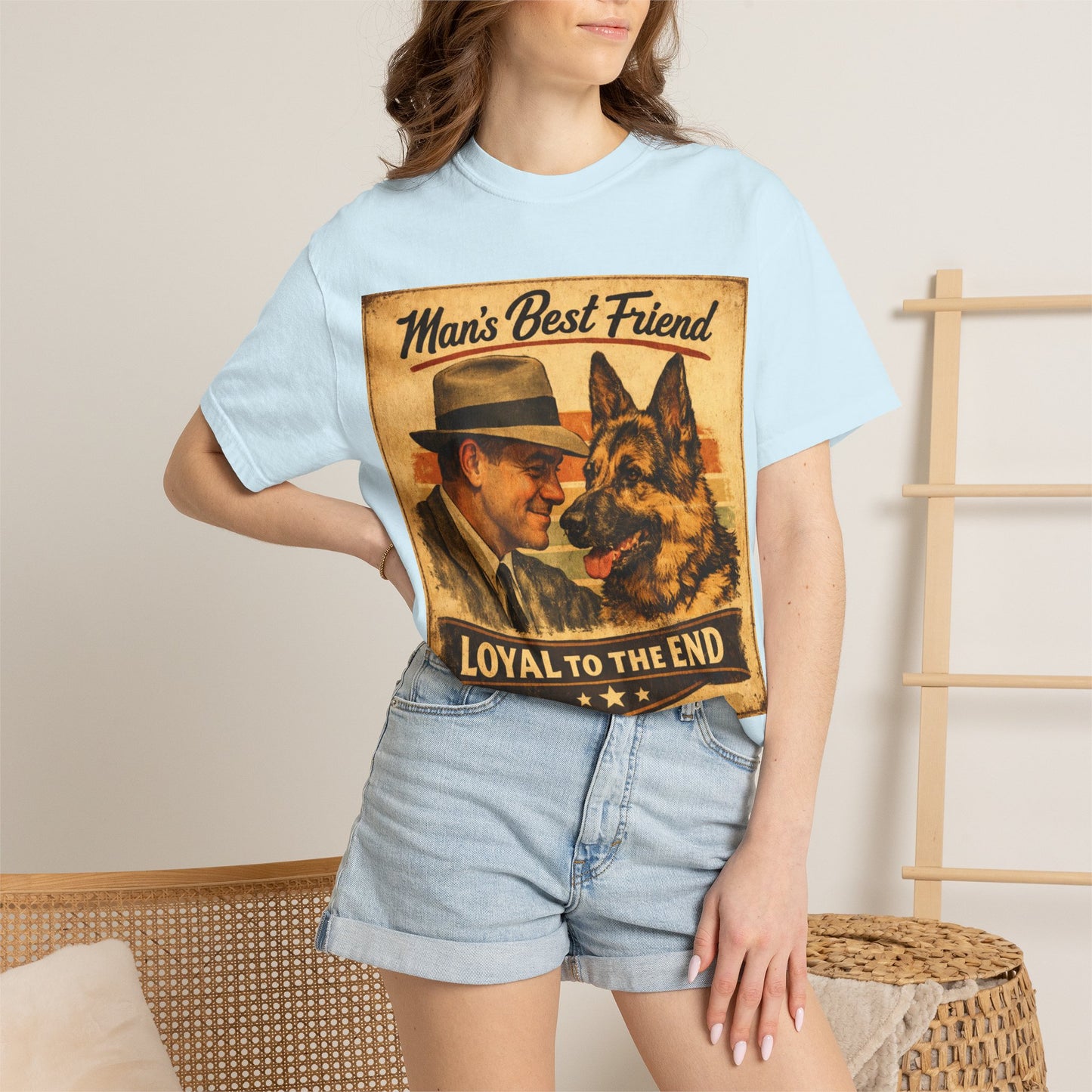 Man's Best Friend Loyal to the End T-shirt | Retro Dog Vintage Poster