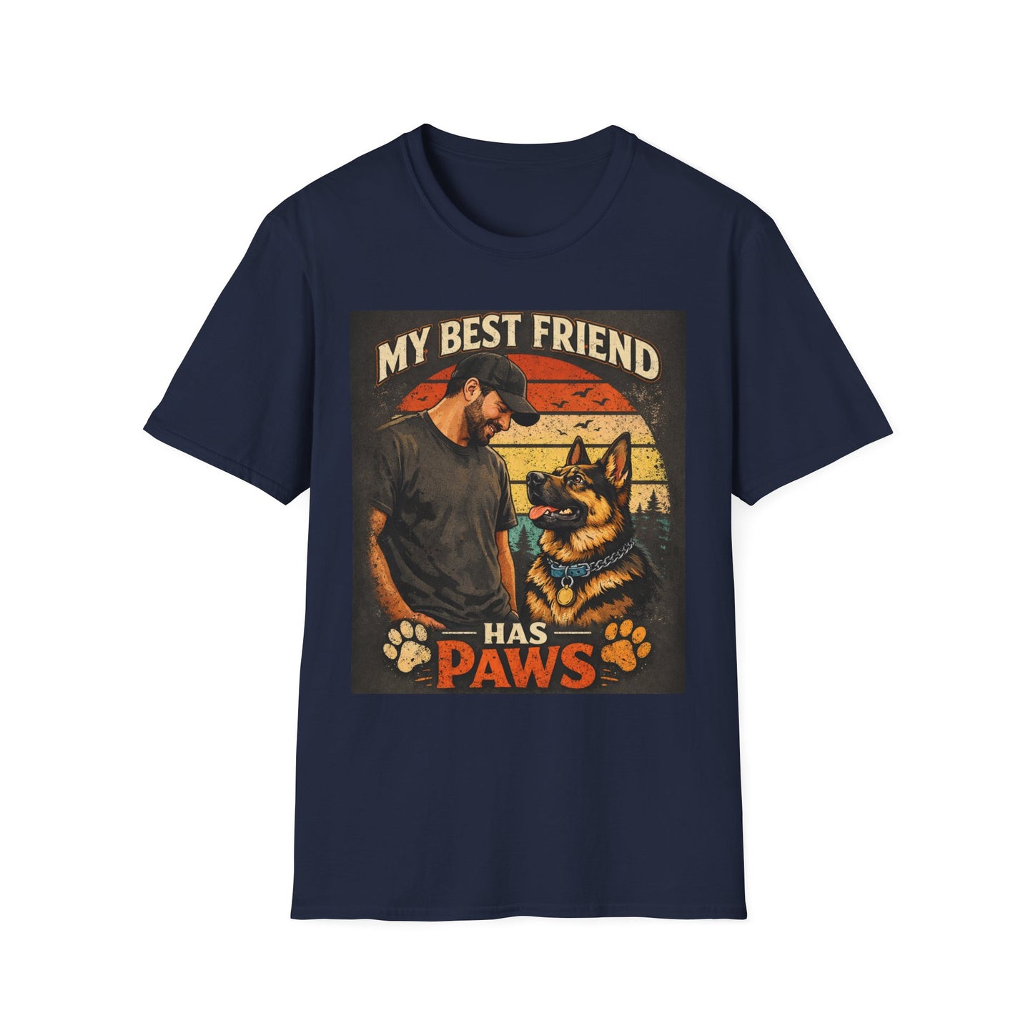 My Best Friend Has Paws T-Shirt | Dog Lover Retro Graphic