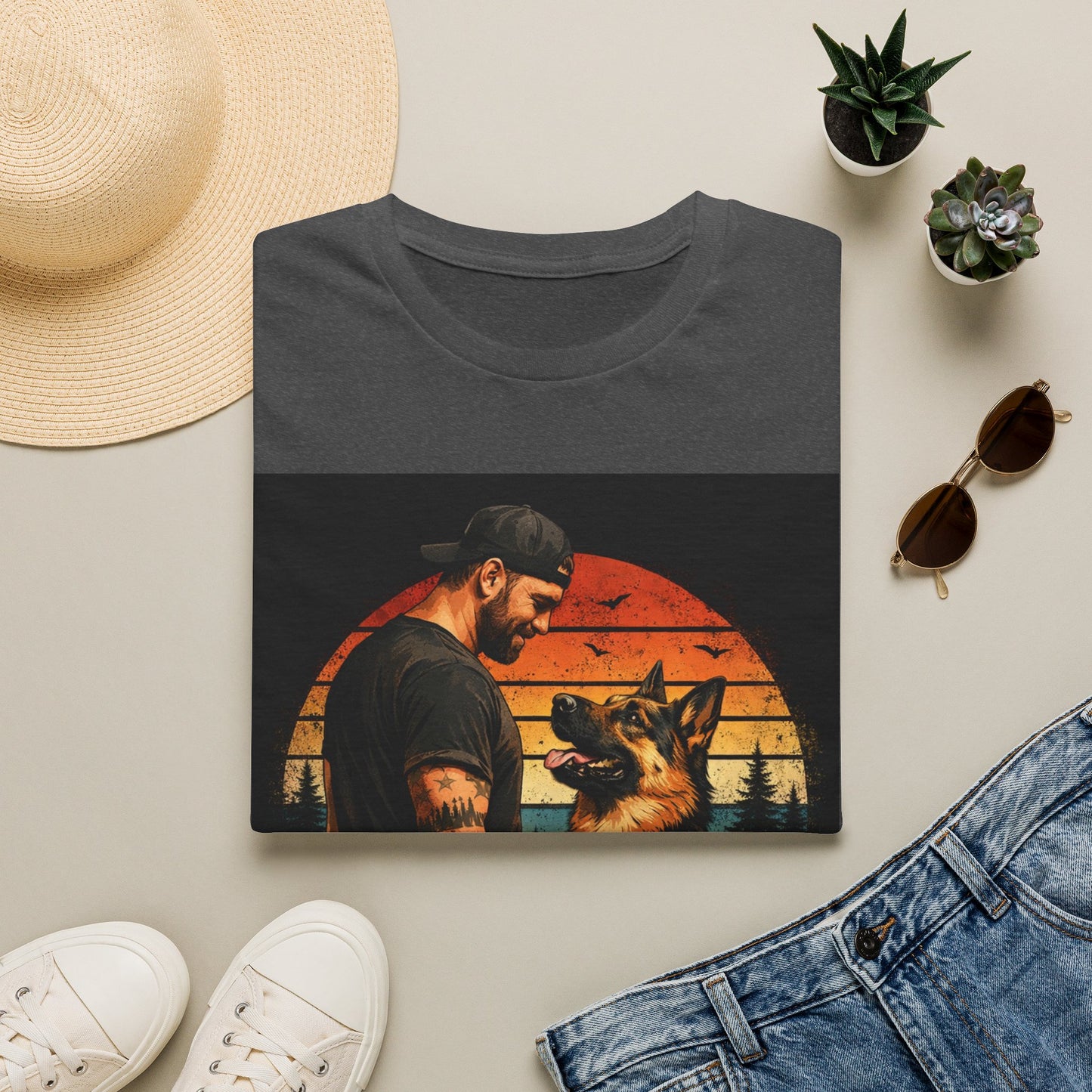 Best Dog Dad Ever Shirt | German Shepherd Dog Dad Tee | Loyal Companions Forever Friends | Gildan 64000 Softstyle
