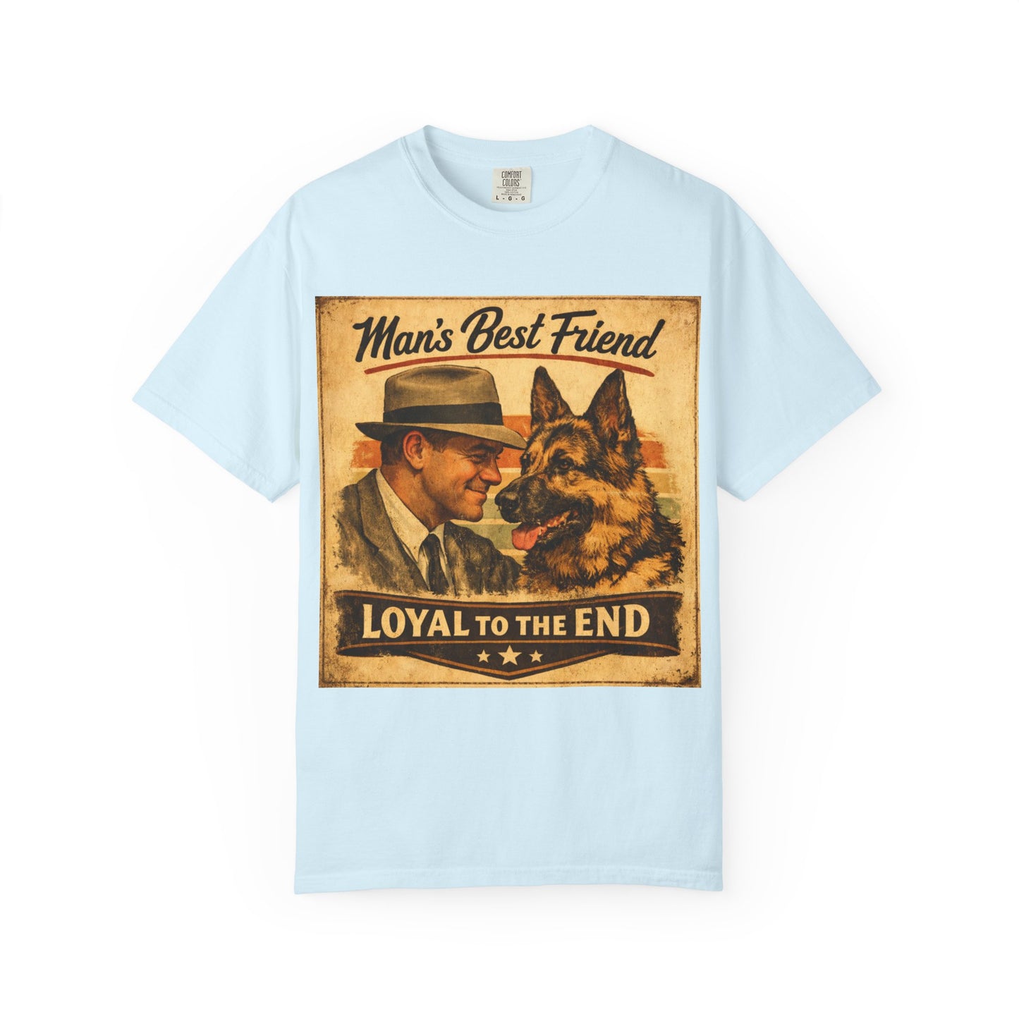 Man's Best Friend Loyal to the End T-shirt | Retro Dog Vintage Poster