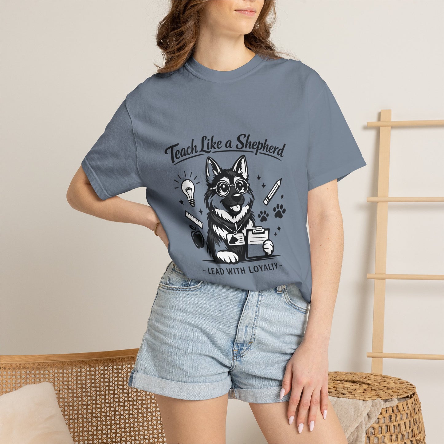 Teacher Life German Shepherd T‑Shirt – Funny Back to School Dog Lover Tee | Classroom Outfit | Gildan 64000