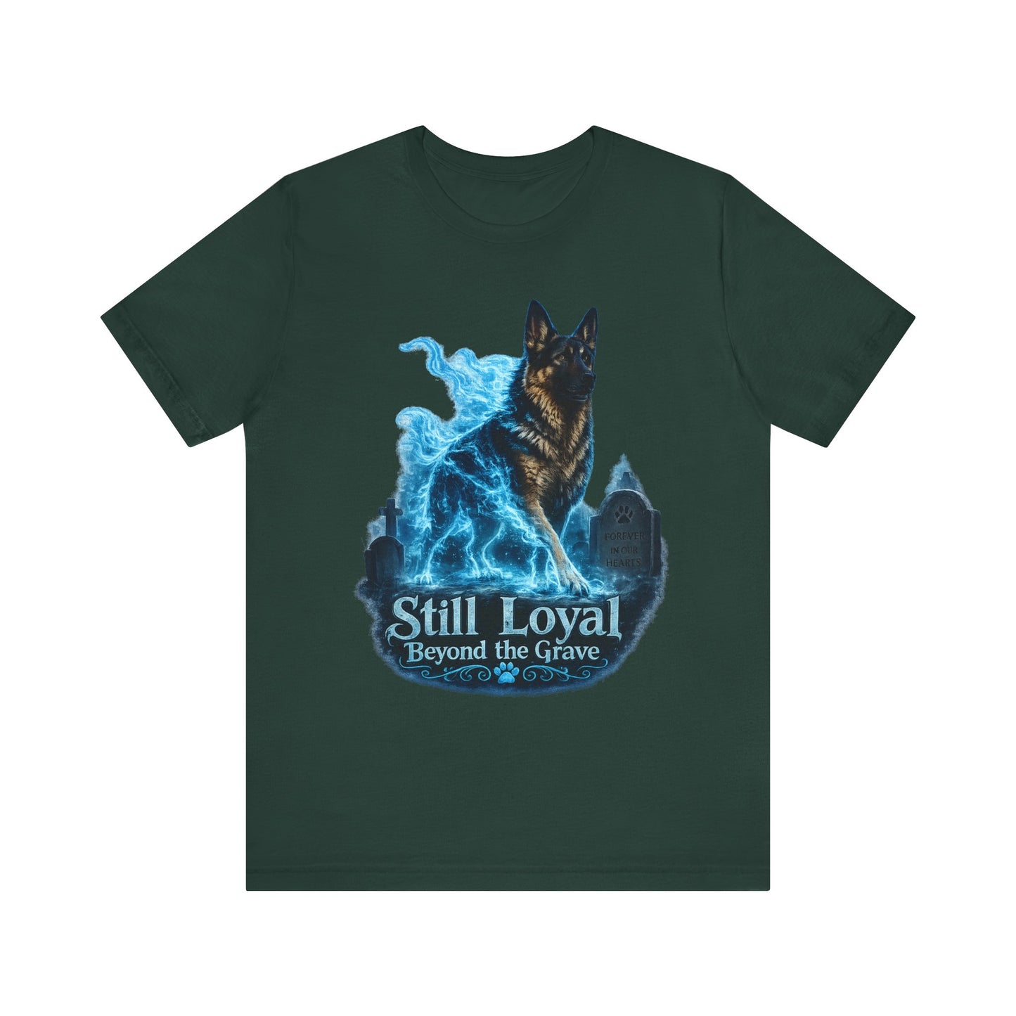 Ghost German Shepherd Shirt | Still Loyal Beyond the Grave | Gothic Halloween Dog T-Shirt