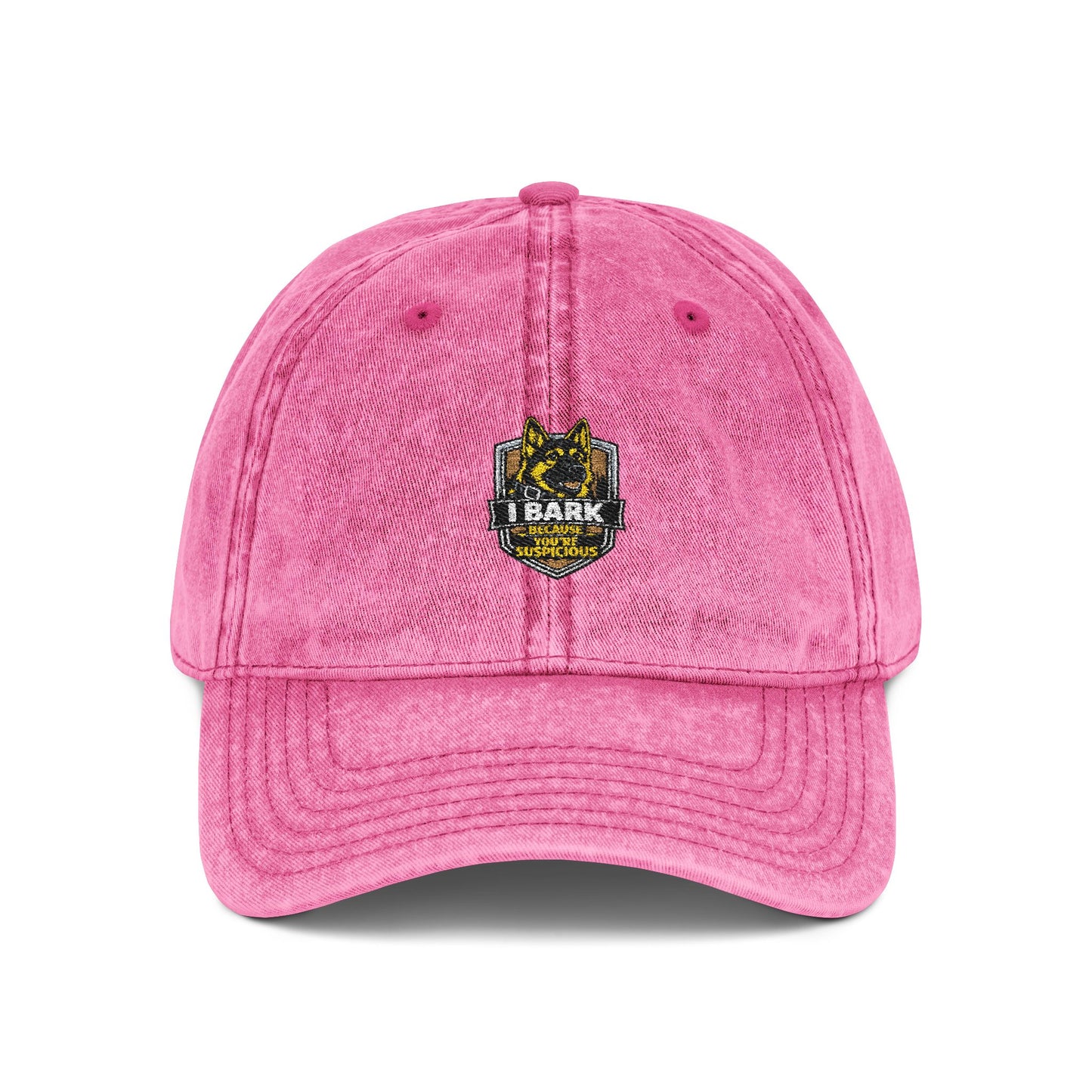 Vintage Embroidered Cap — Distressed Retro Tiger Crest Hat