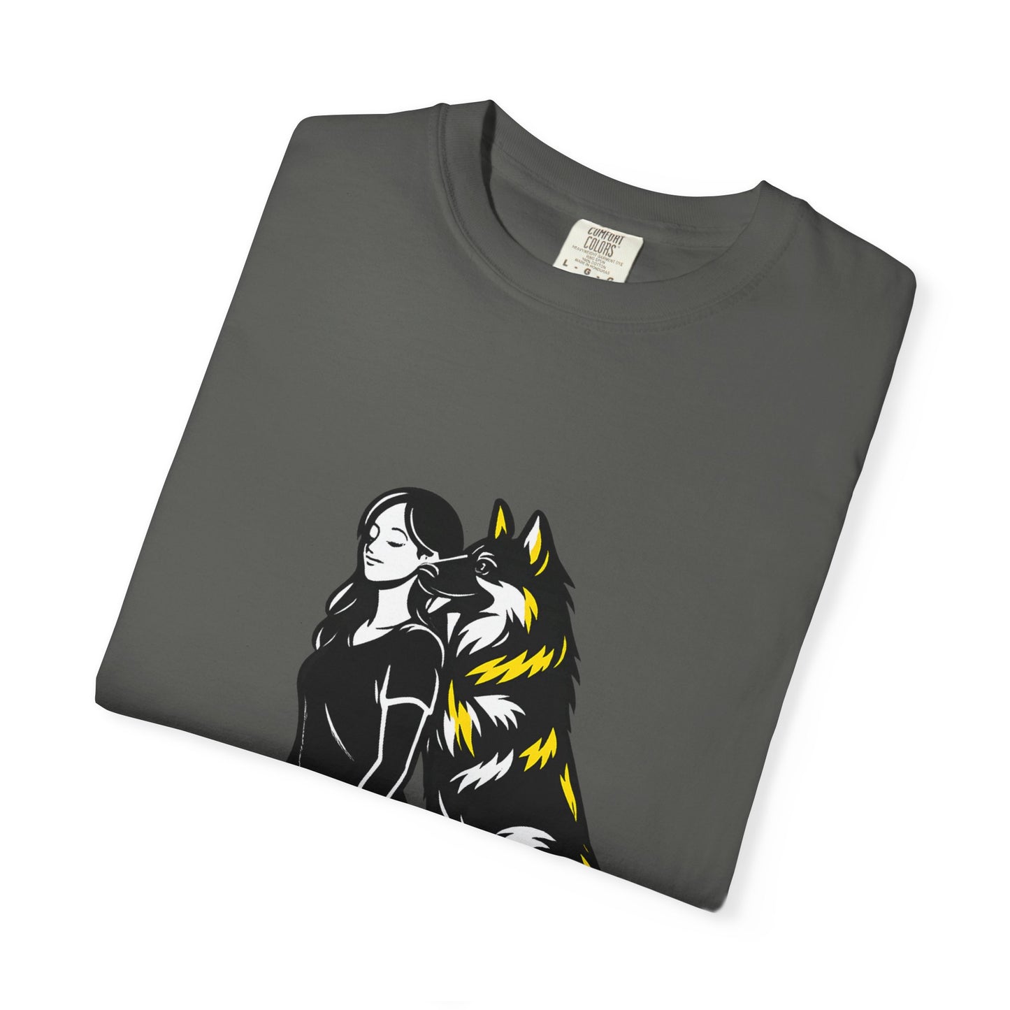 German Shephard and Woman, Guarded Forever, Petite Center Print