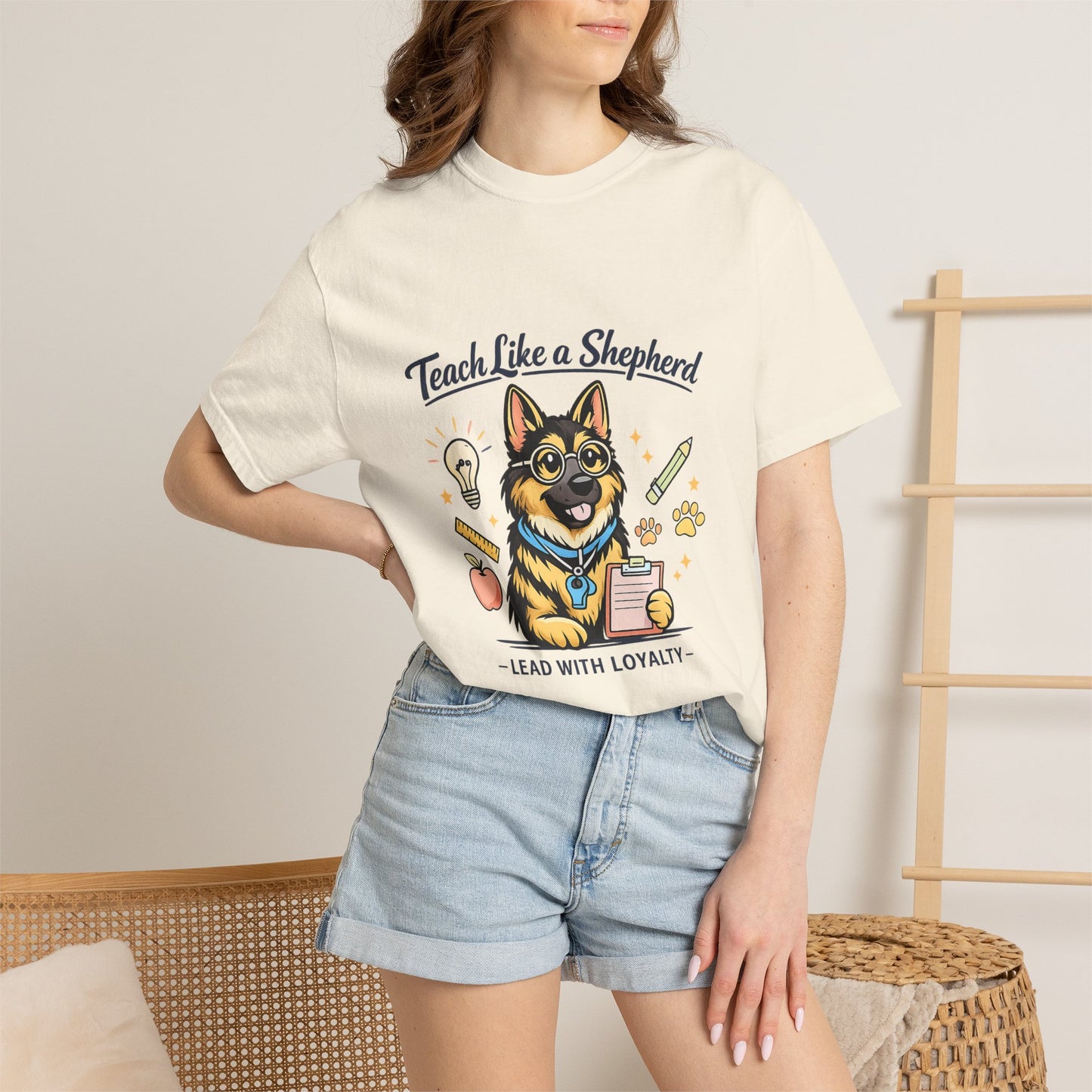 Teacher Life German Shepherd T‑Shirt – Funny Back to School Dog Lover Tee | Classroom Educator Gift | Bella Canvas 3001