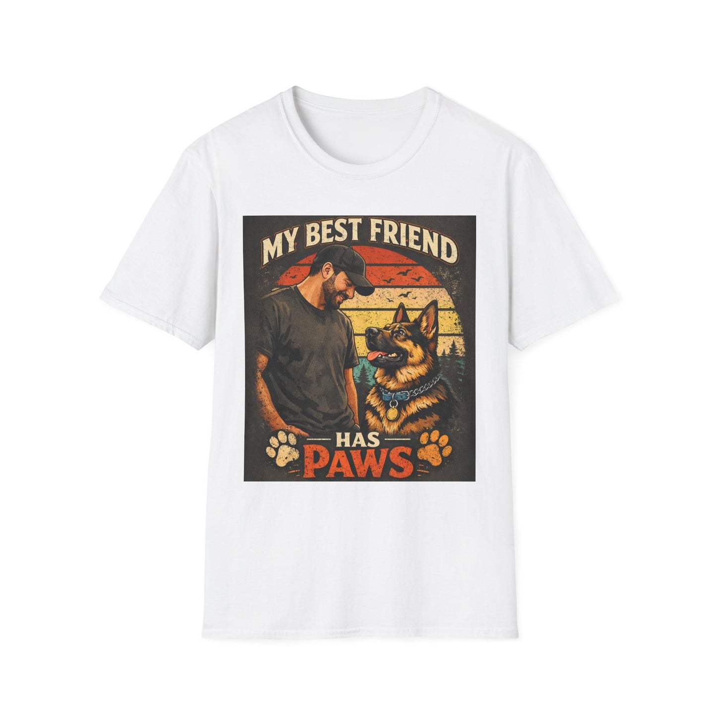 My Best Friend Has Paws T-Shirt | Dog Lover Retro Graphic
