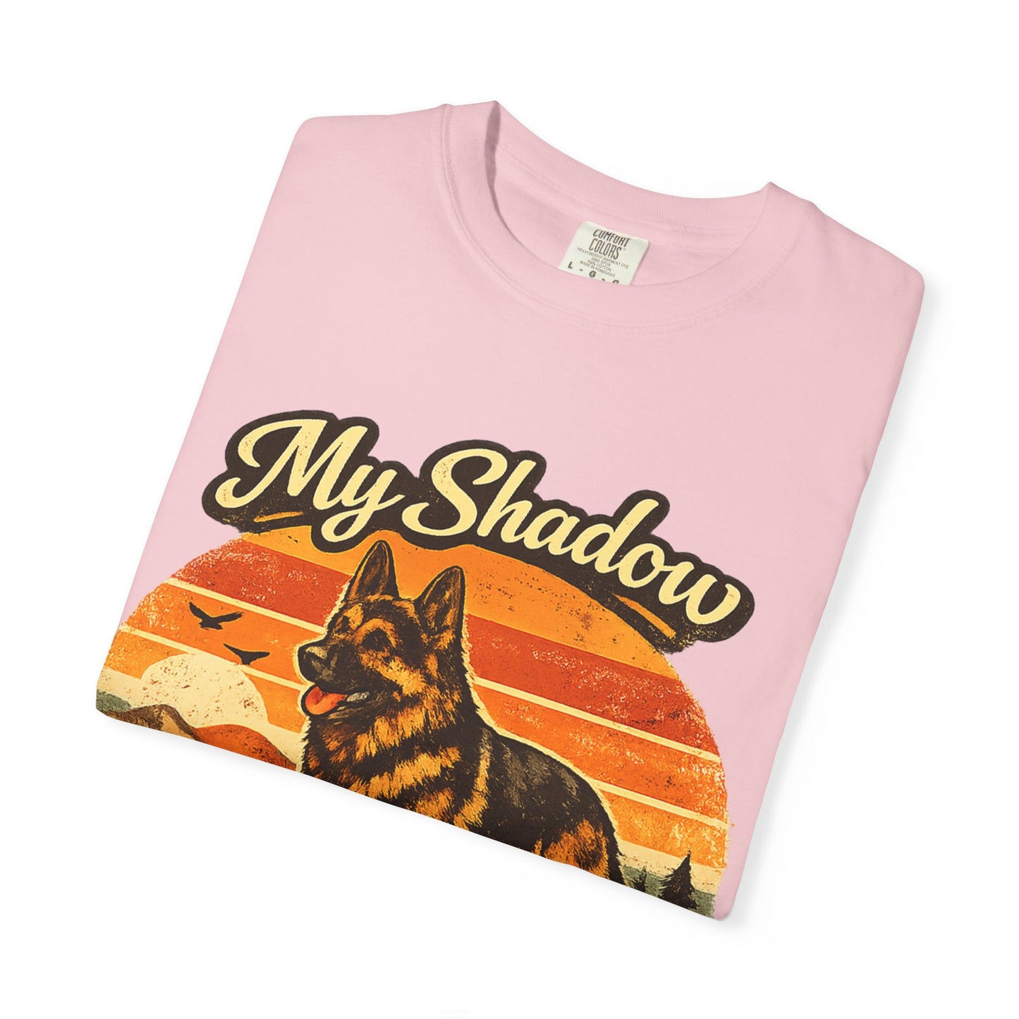 German Shepherd 'My Shadow' Vintage Sunset T-Shirt | Dog Lover Tee