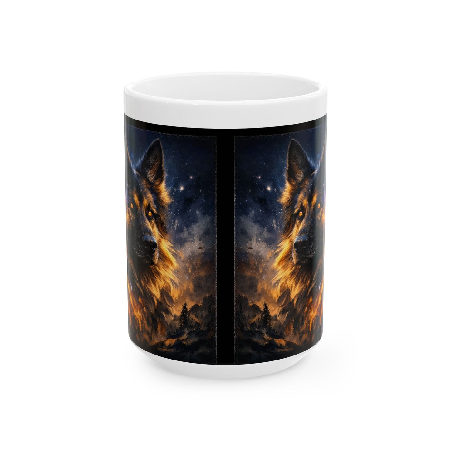 German Shepherd Galaxy Coffee Mug | Cosmic Dog Ceramic Mug