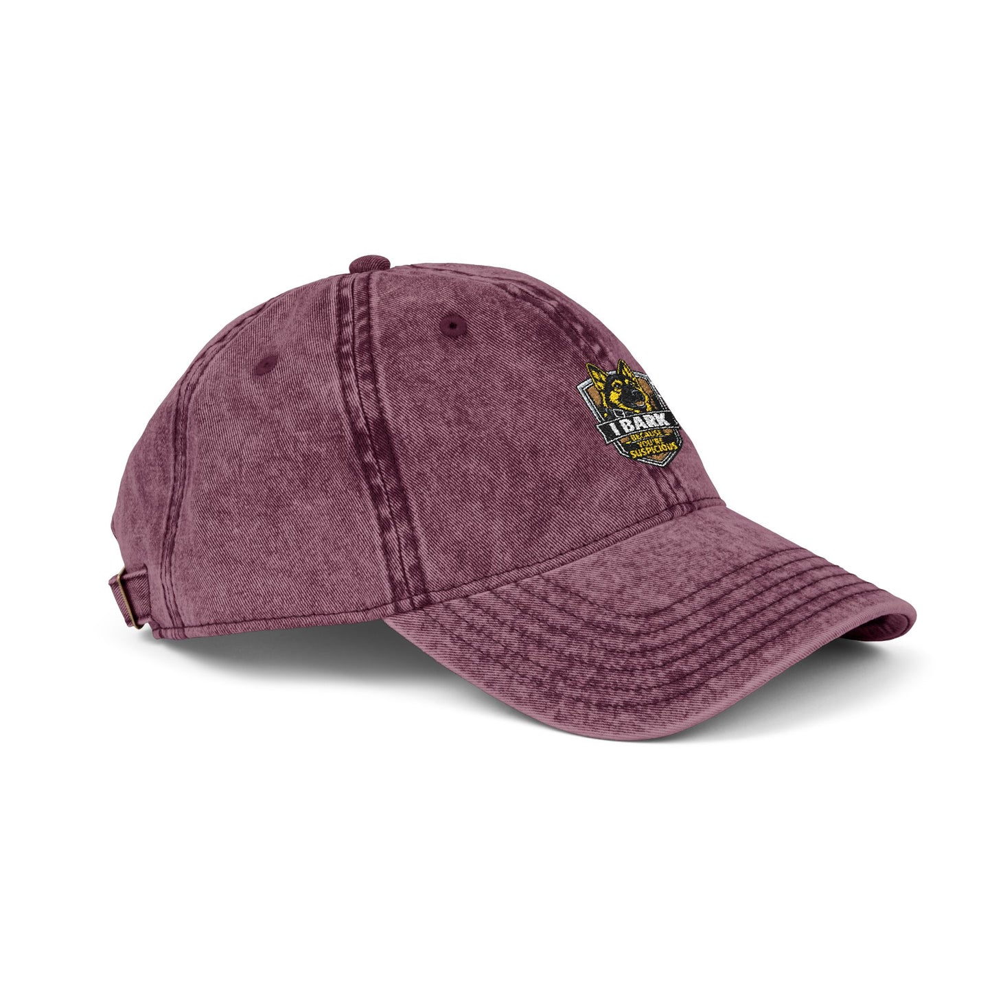 Vintage Embroidered Cap — Distressed Retro Tiger Crest Hat