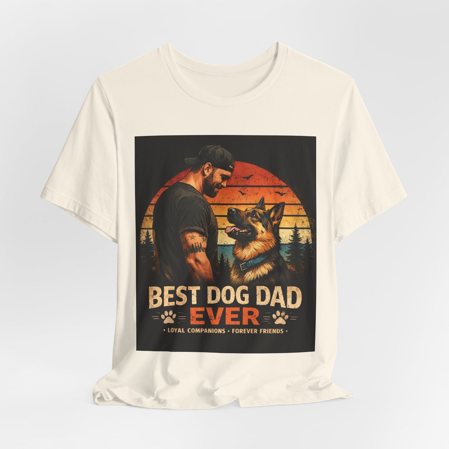 Best Dog Dad Ever Shirt | German Shepherd Dog Dad Tee | Loyal Companions Forever Friends | Bella Canvas 3001 Soft Tee