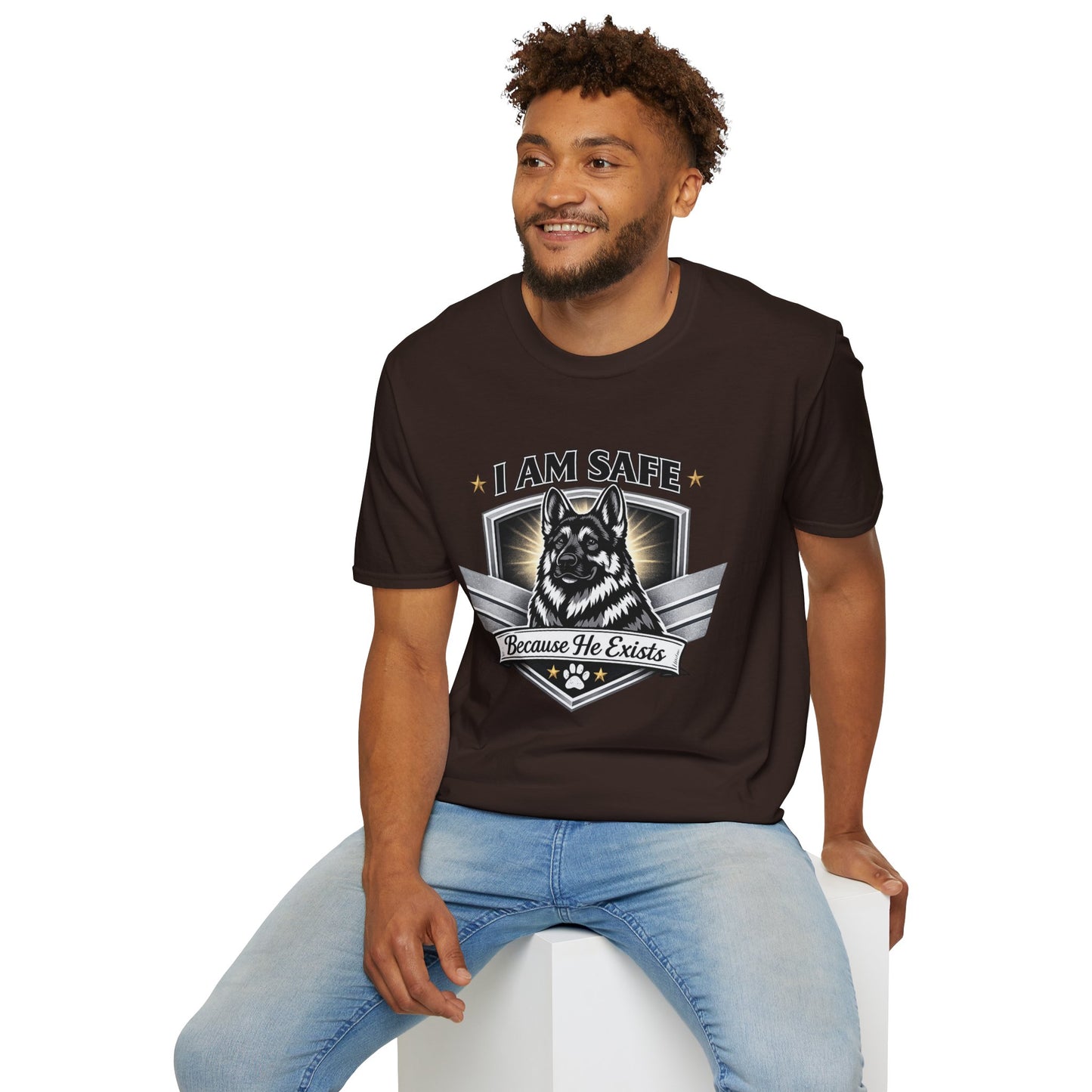 I AM SAFE German Shepherd T-Shirt — K9 Protection Dog Lover Tee