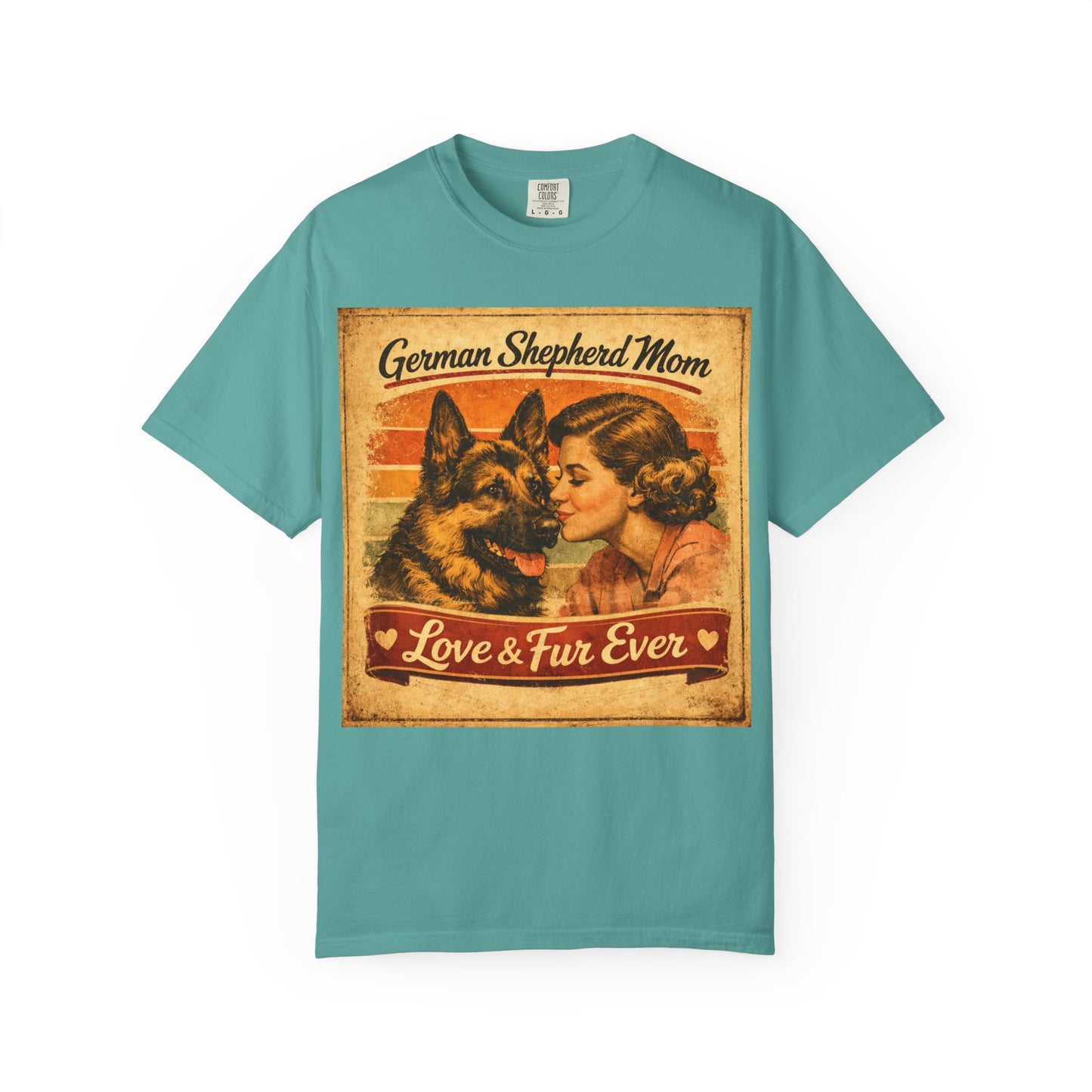 German Shepherd Mom Love & Fur Ever T-shirt | Vintage Dog Mom Tee