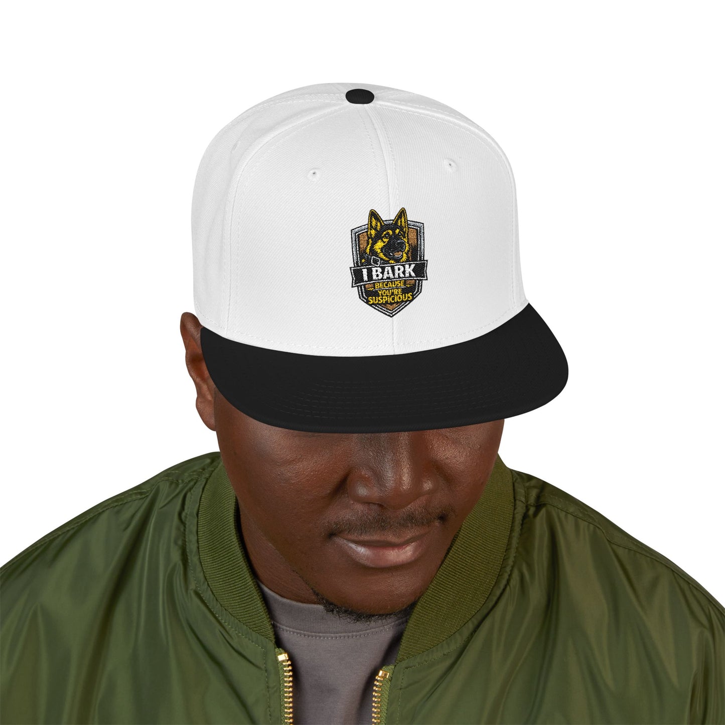 Embroidered Crown Skull Snapback Hat — Streetwear Baseball Cap with Gold Accent