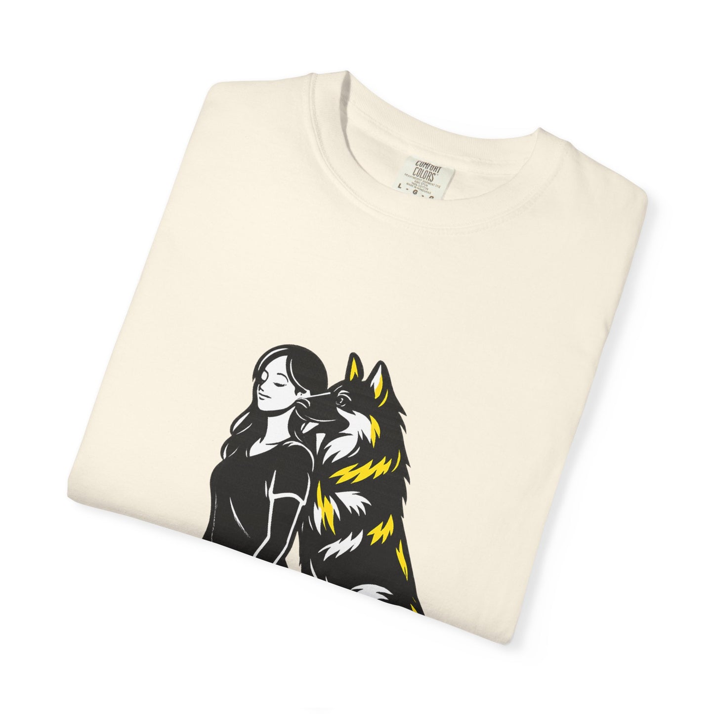German Shephard and Woman, Guarded Forever, Petite Center Print