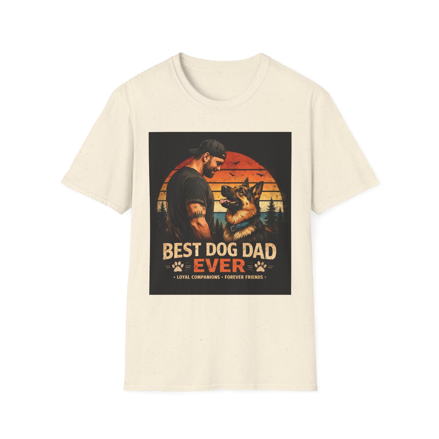 Best Dog Dad Ever Shirt | German Shepherd Dog Dad Tee | Loyal Companions Forever Friends | Gildan 64000 Softstyle