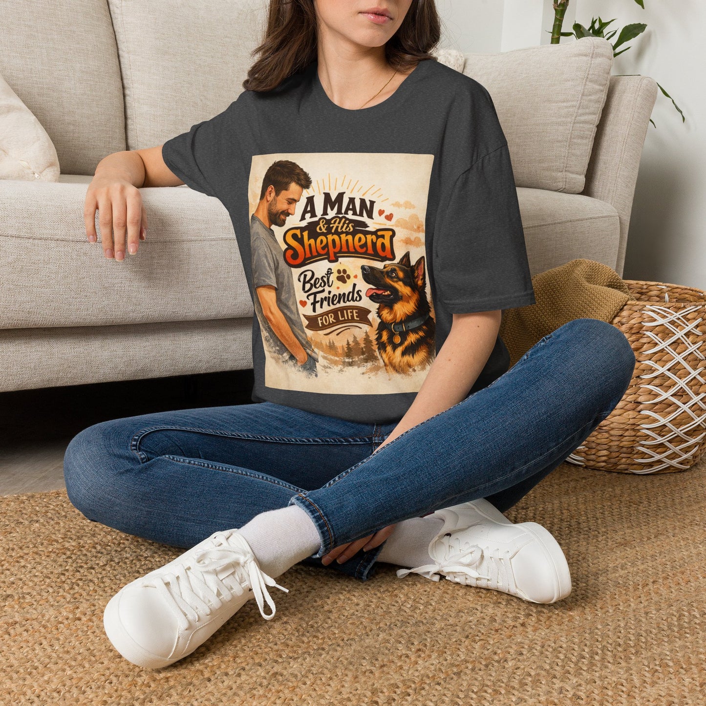 A Man & His Shepherd T‑Shirt — German Shepherd Dog Lover Tee