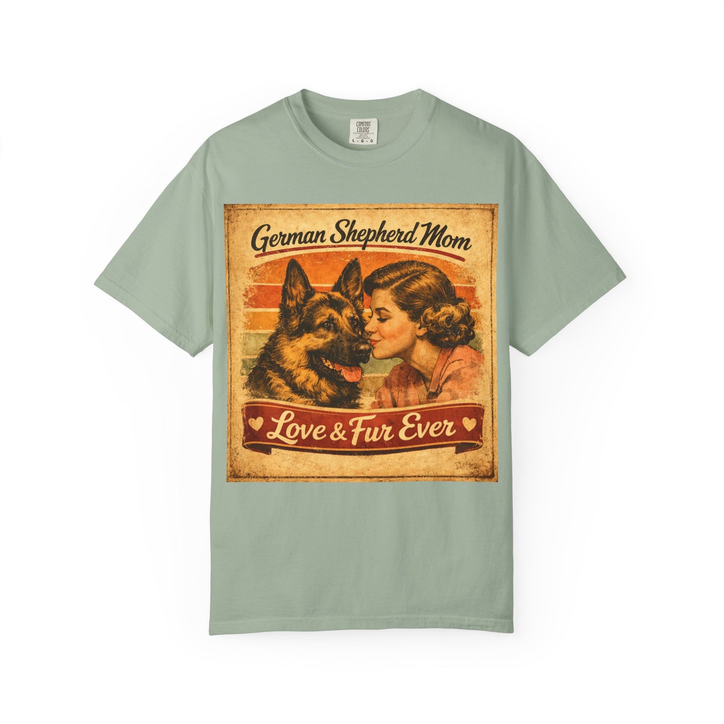 German Shepherd Mom Love & Fur Ever T-shirt | Vintage Dog Mom Tee