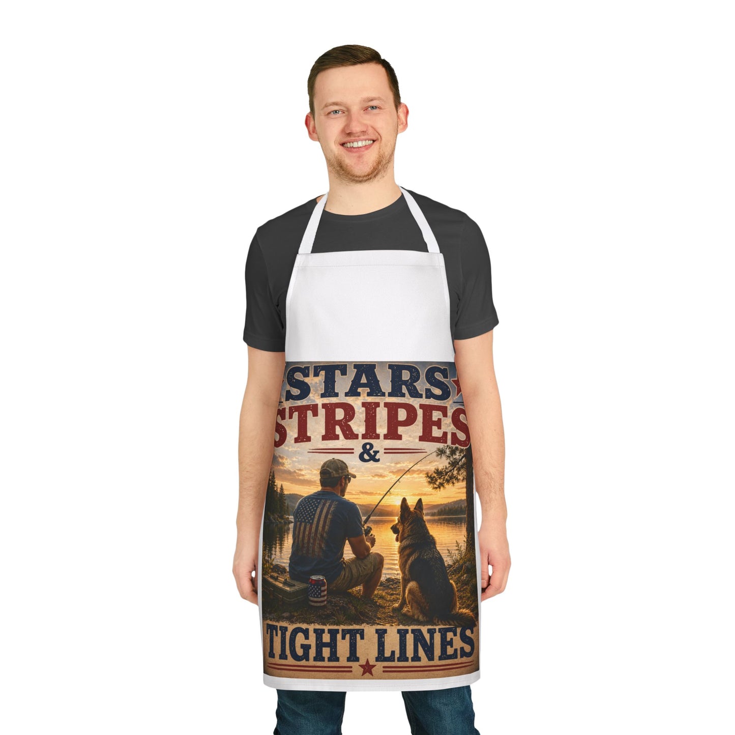 Apron — Stars, Stripes & Tight Lines Fishing Patriotic Apron